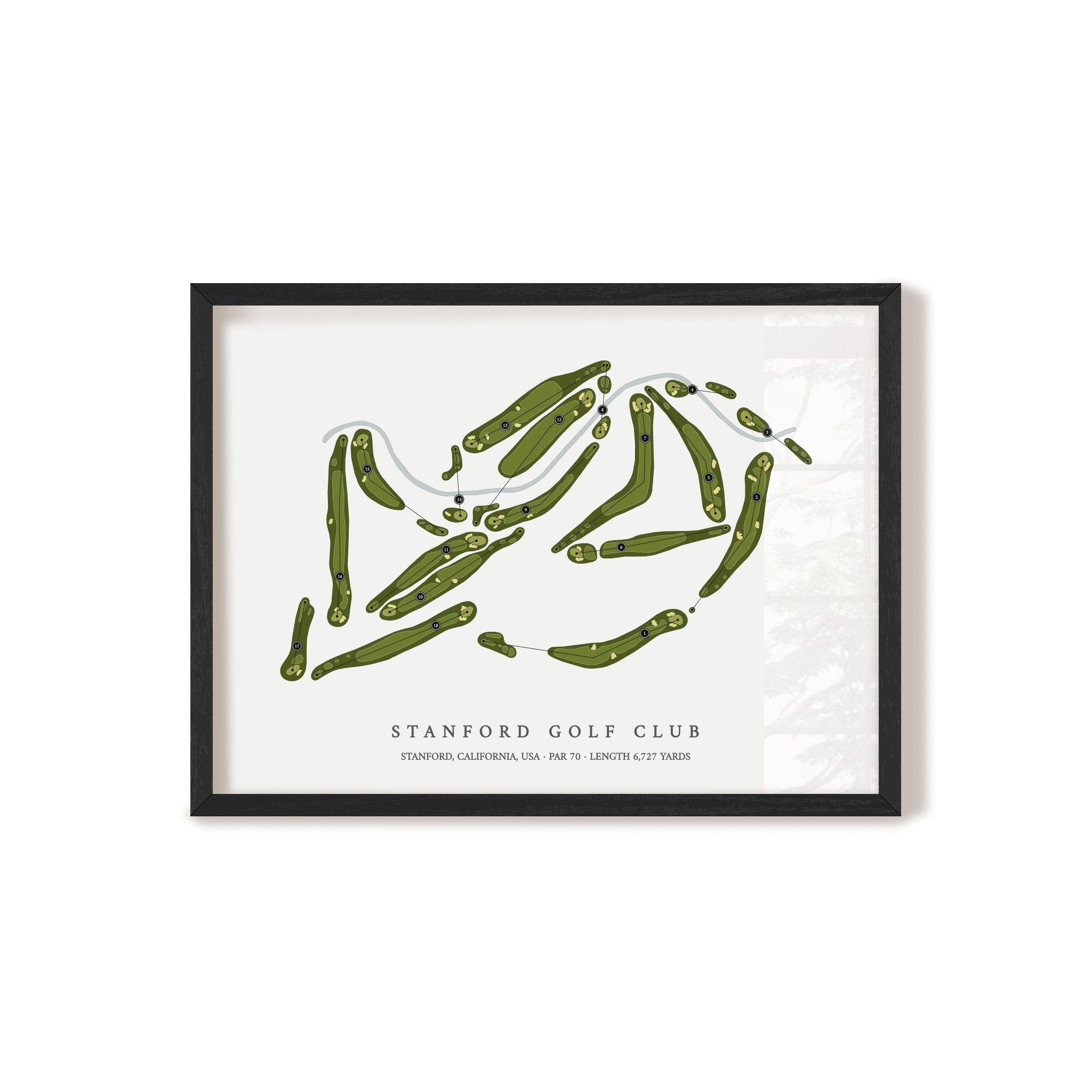 Stanford Golf Club | Golf Course Map | Black Frame