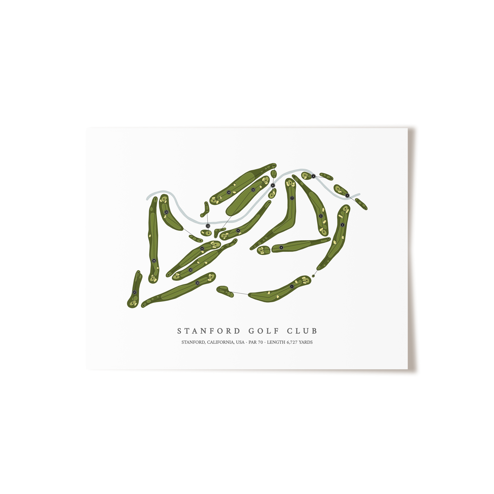 Stanford Golf Club | Golf Course Map | Unframed