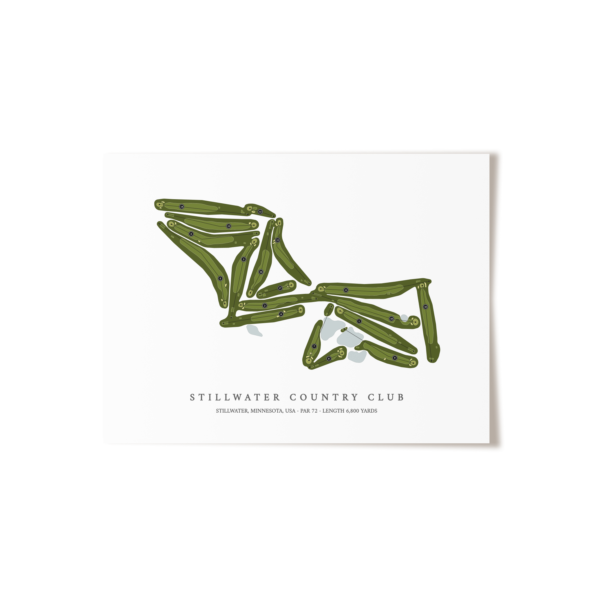 Stillwater Country Club | Golf Course Map | Unframed