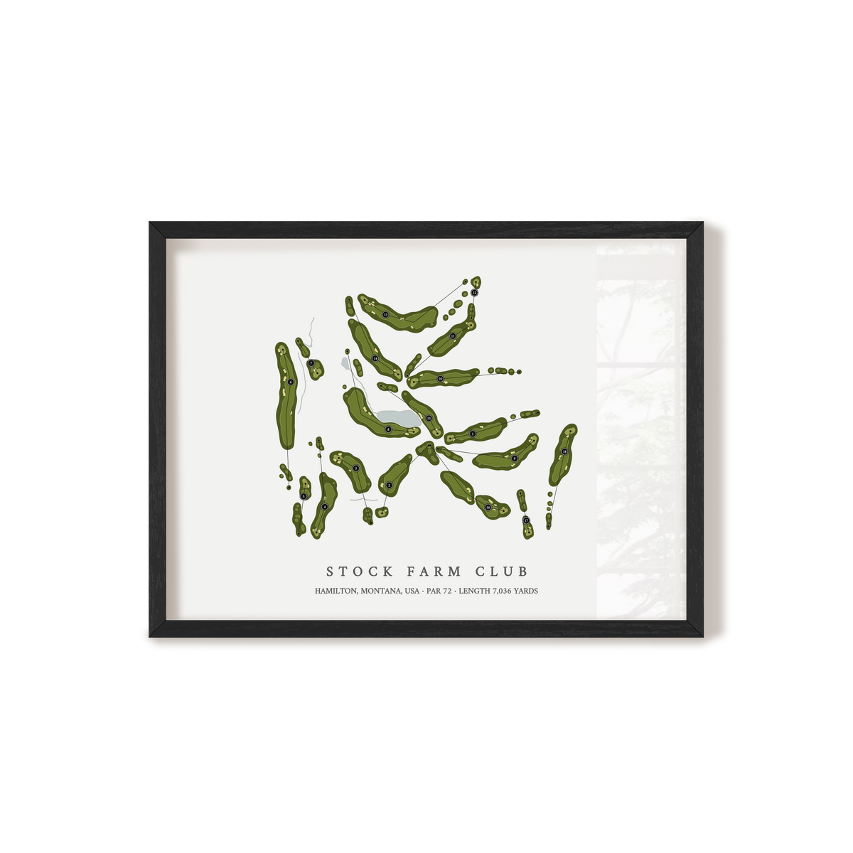 Stock Farm Club | Golf Course Map | Black Frame