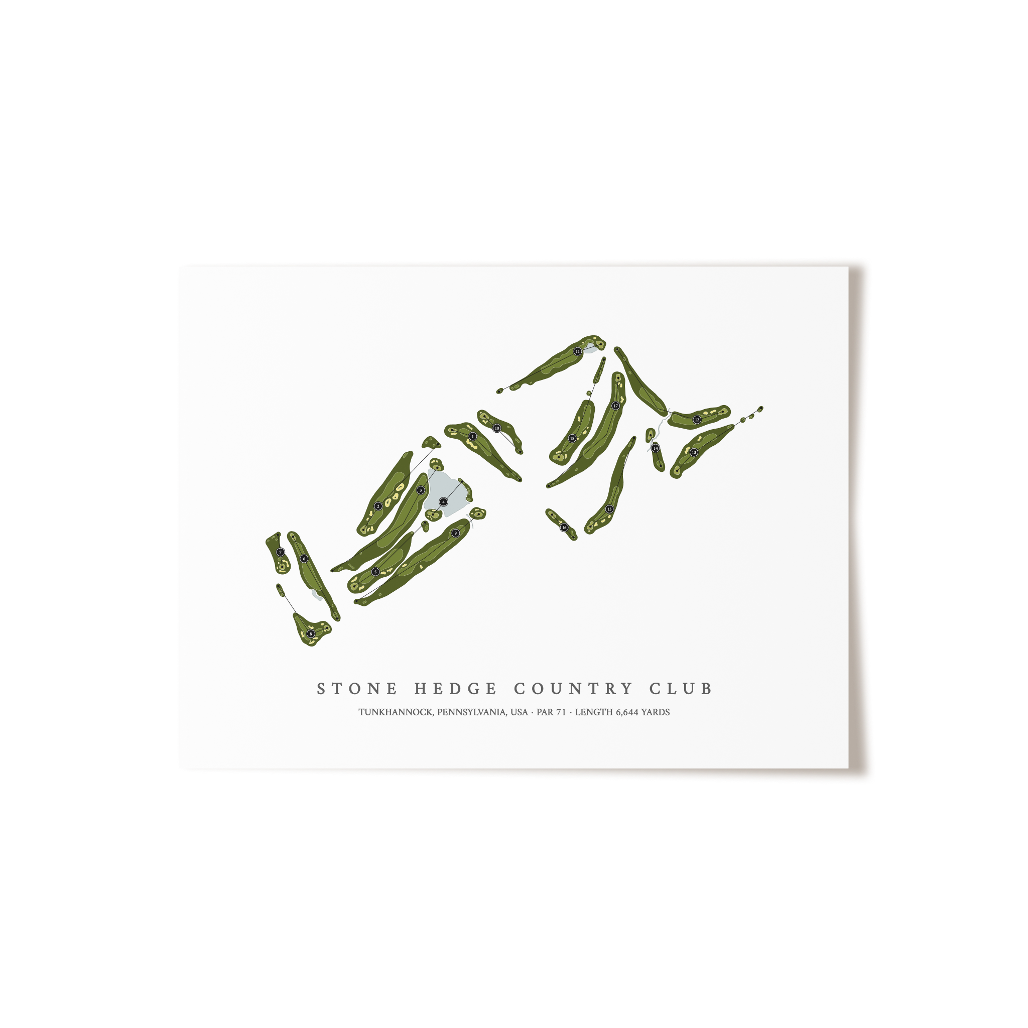 Stone Hedge Country Club | Golf Course Map | Unframed