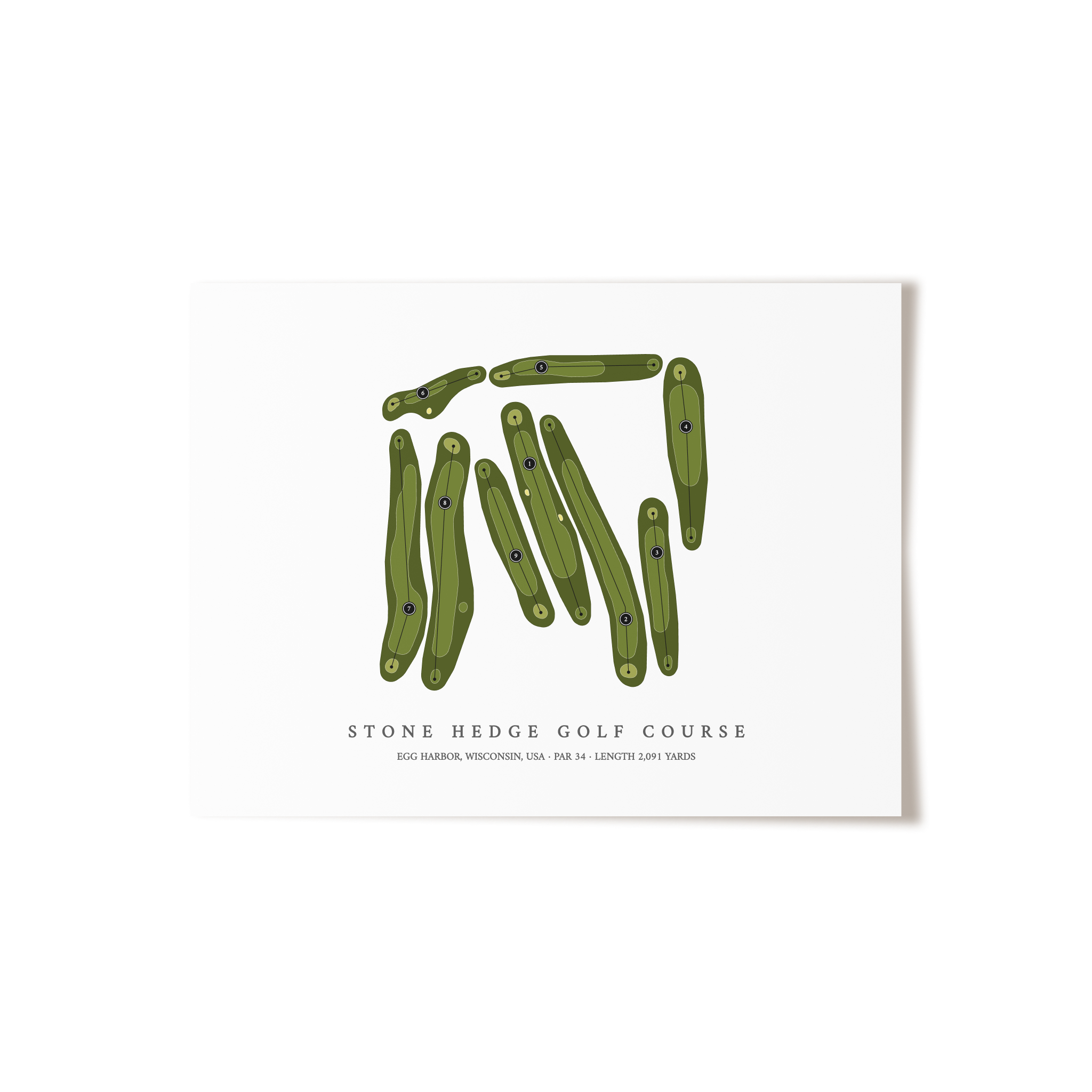 Stone Hedge Golf Course | Golf Course Map | Unframed