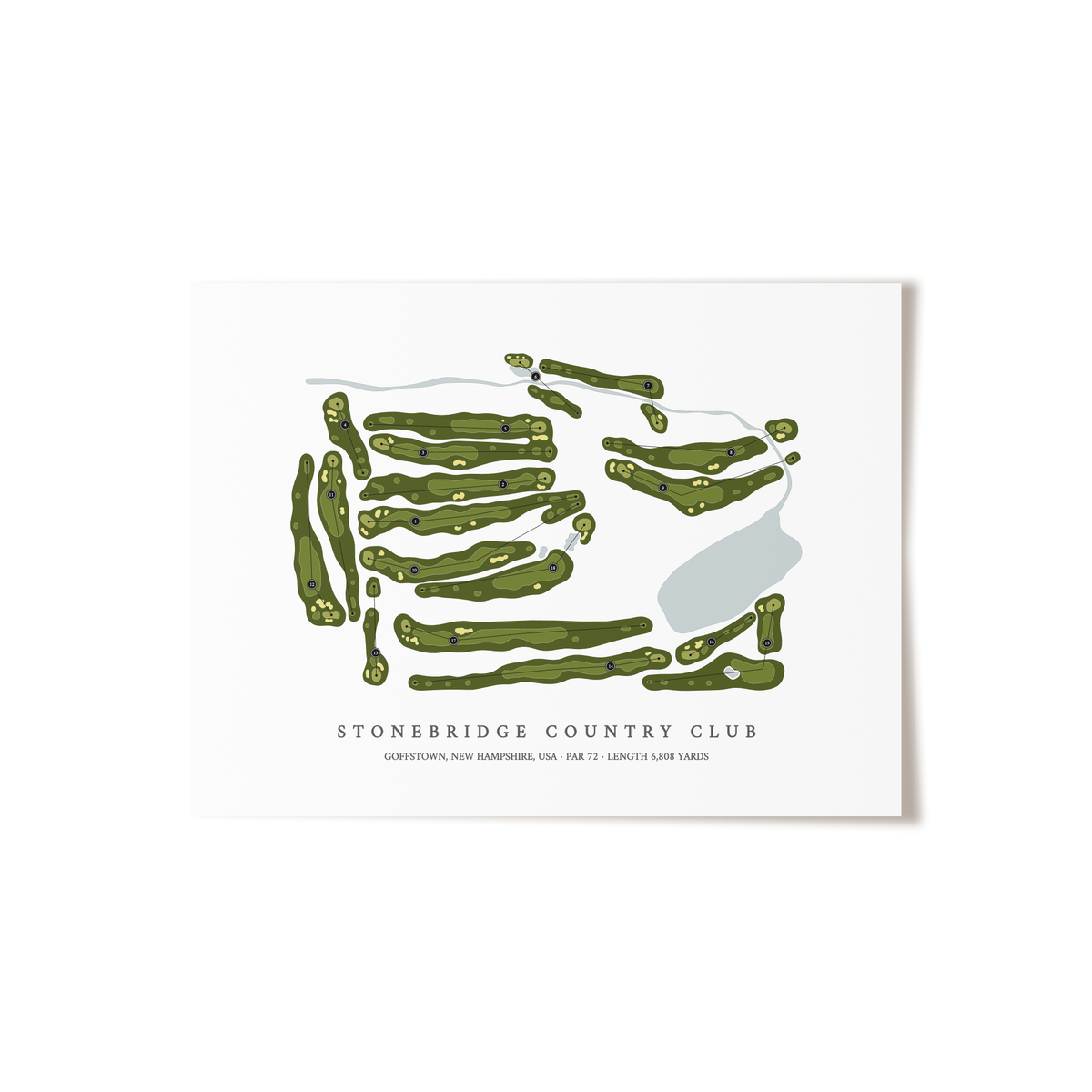 Stonebridge Country Club | Golf Course Map | Unframed