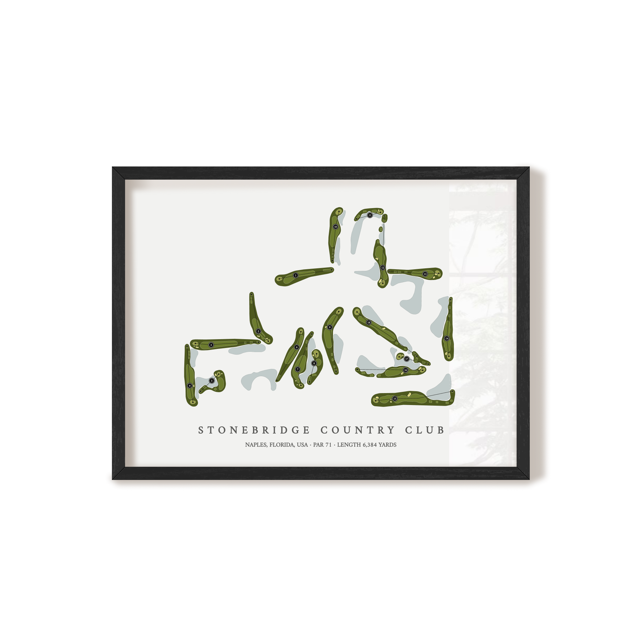 Stonebridge Country Club | Golf Course Map | Black Frame