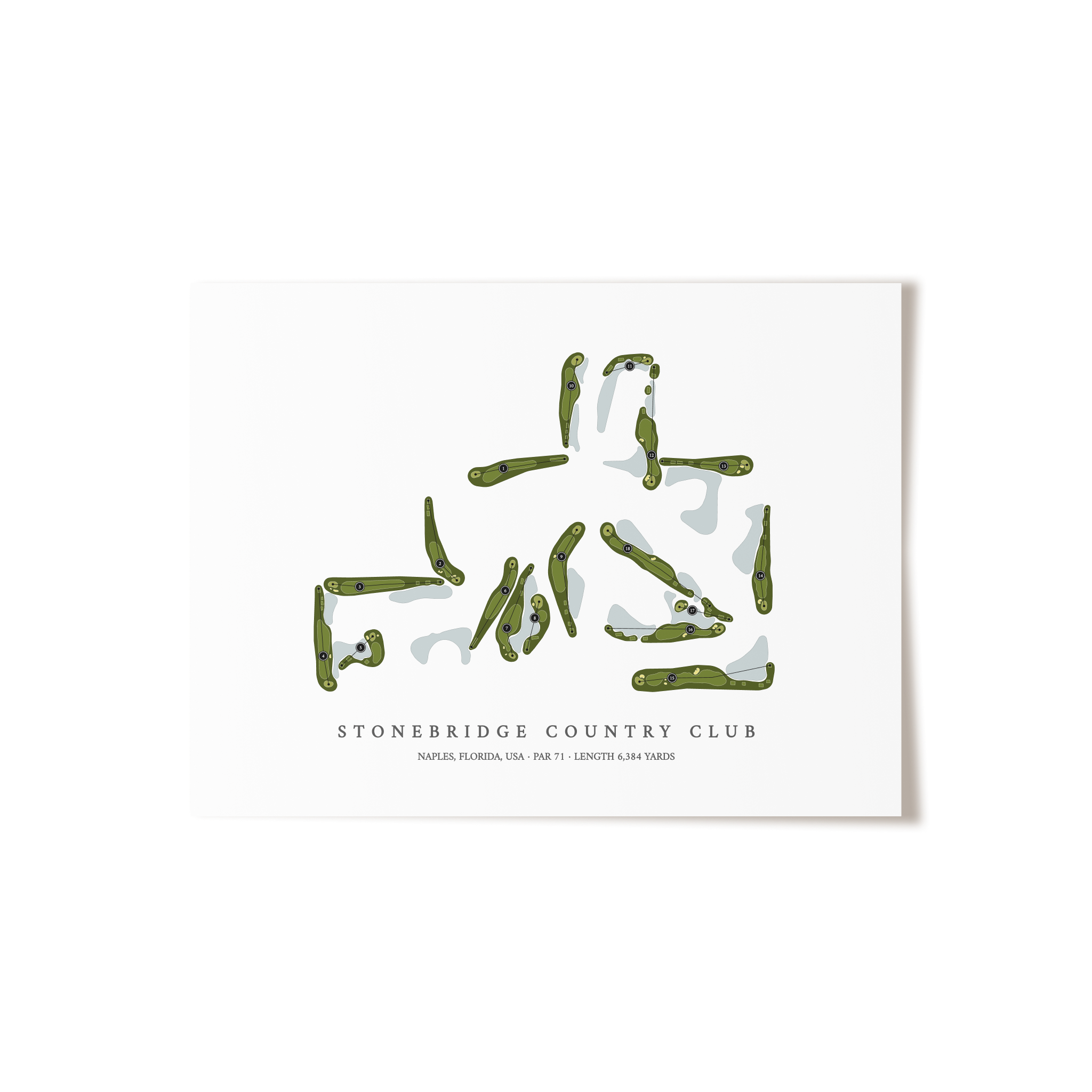 Stonebridge Country Club | Golf Course Map | Unframed