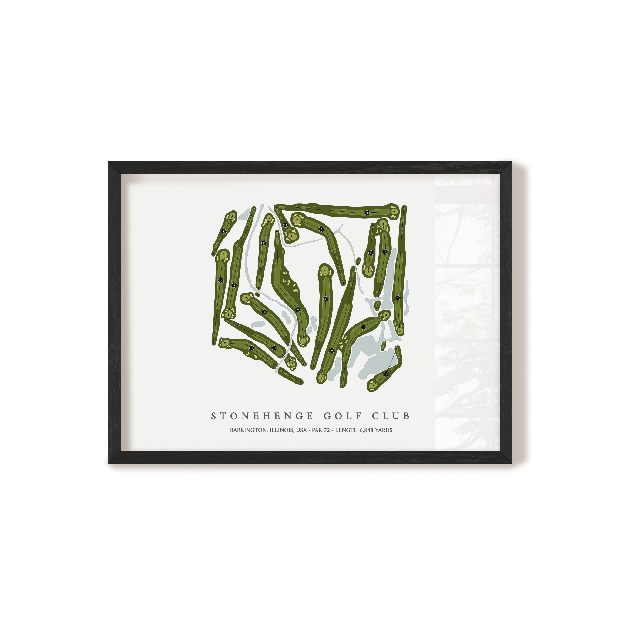 Stonehenge Golf Club | Golf Course Print | Black Frame