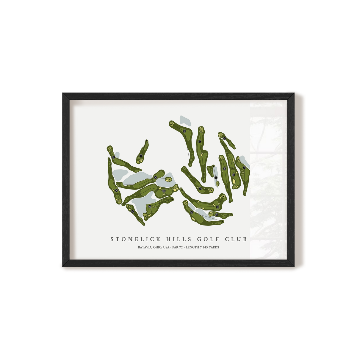 Stonelick Hills Golf Club | Golf Course Map | Black Frame