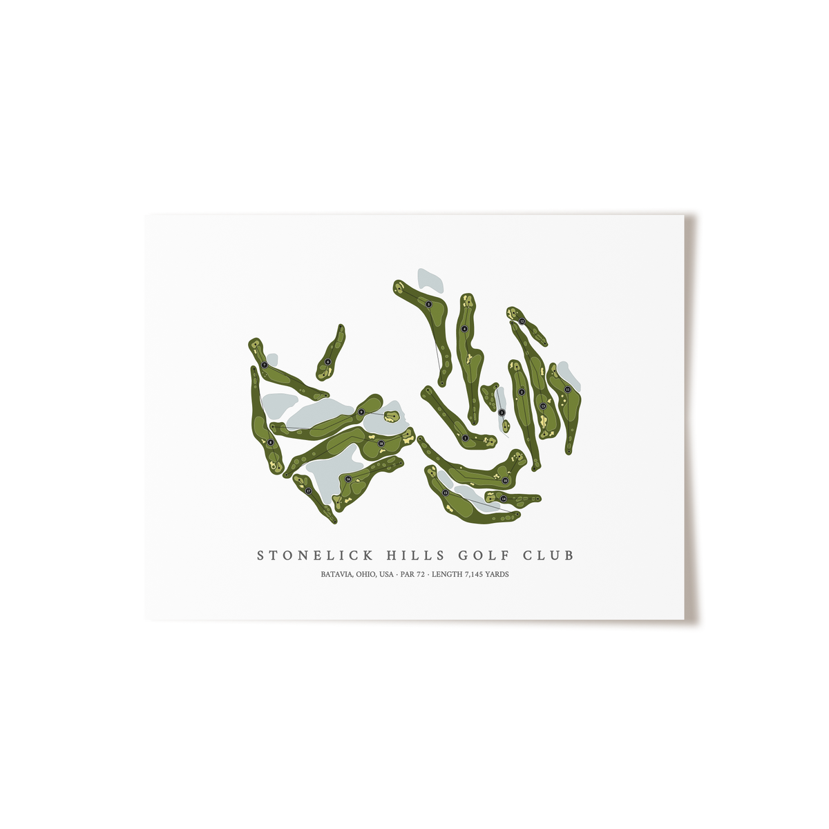 Stonelick Hills Golf Club | Golf Course Map | Unframed