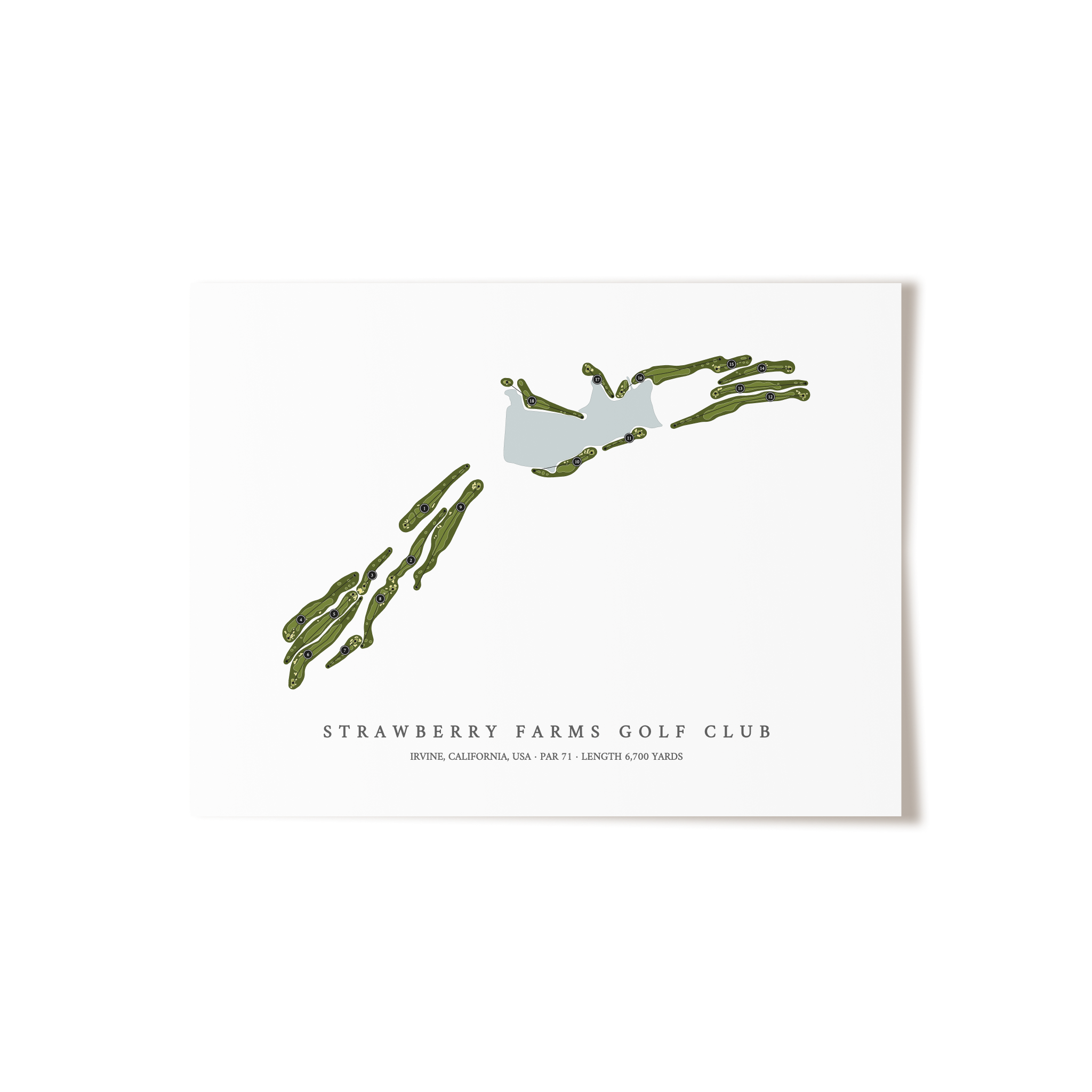 Strawberry Farms Golf Club | Golf Course Map | Unframed