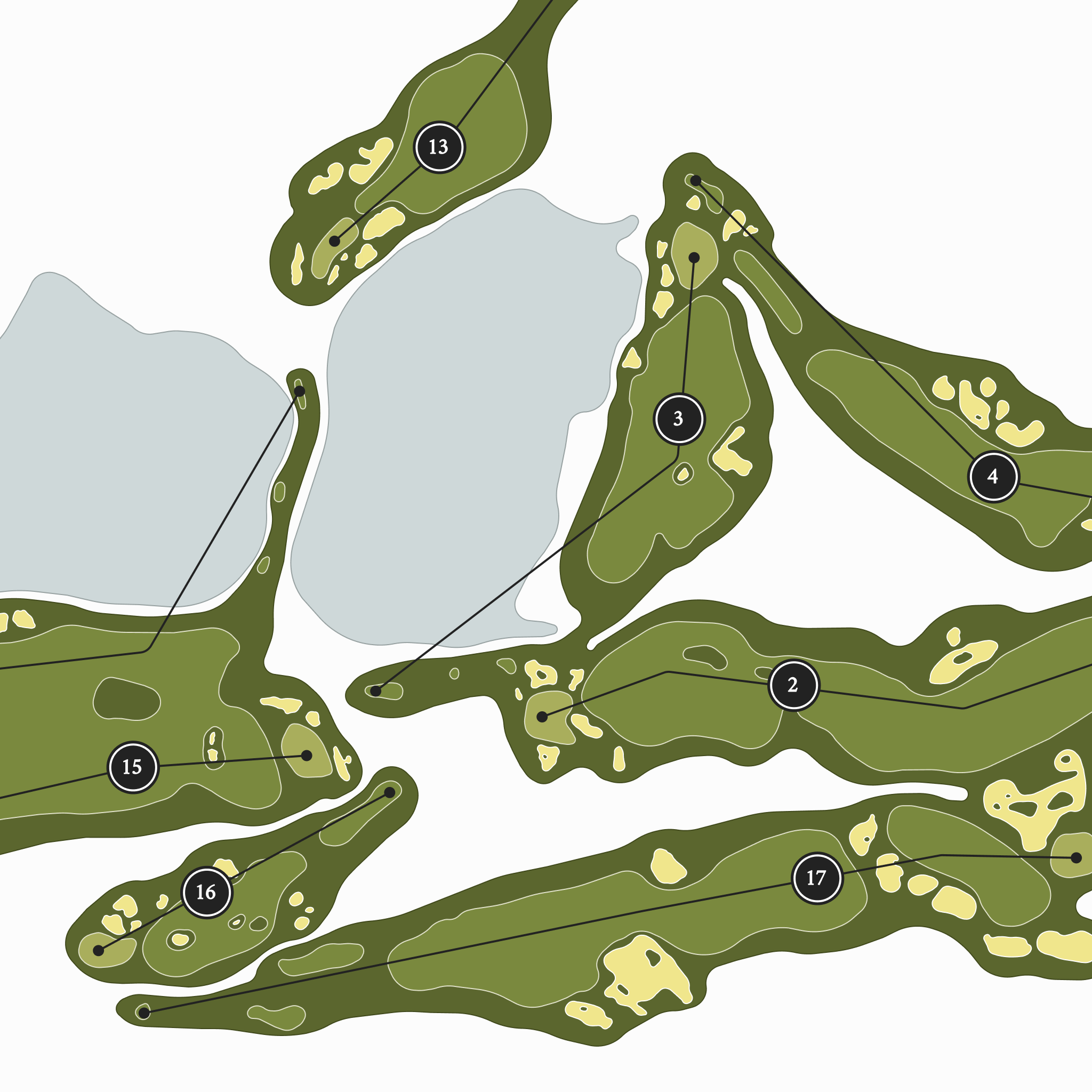 Streamsong Resort - Blue Course | Golf Course Map | Close Up