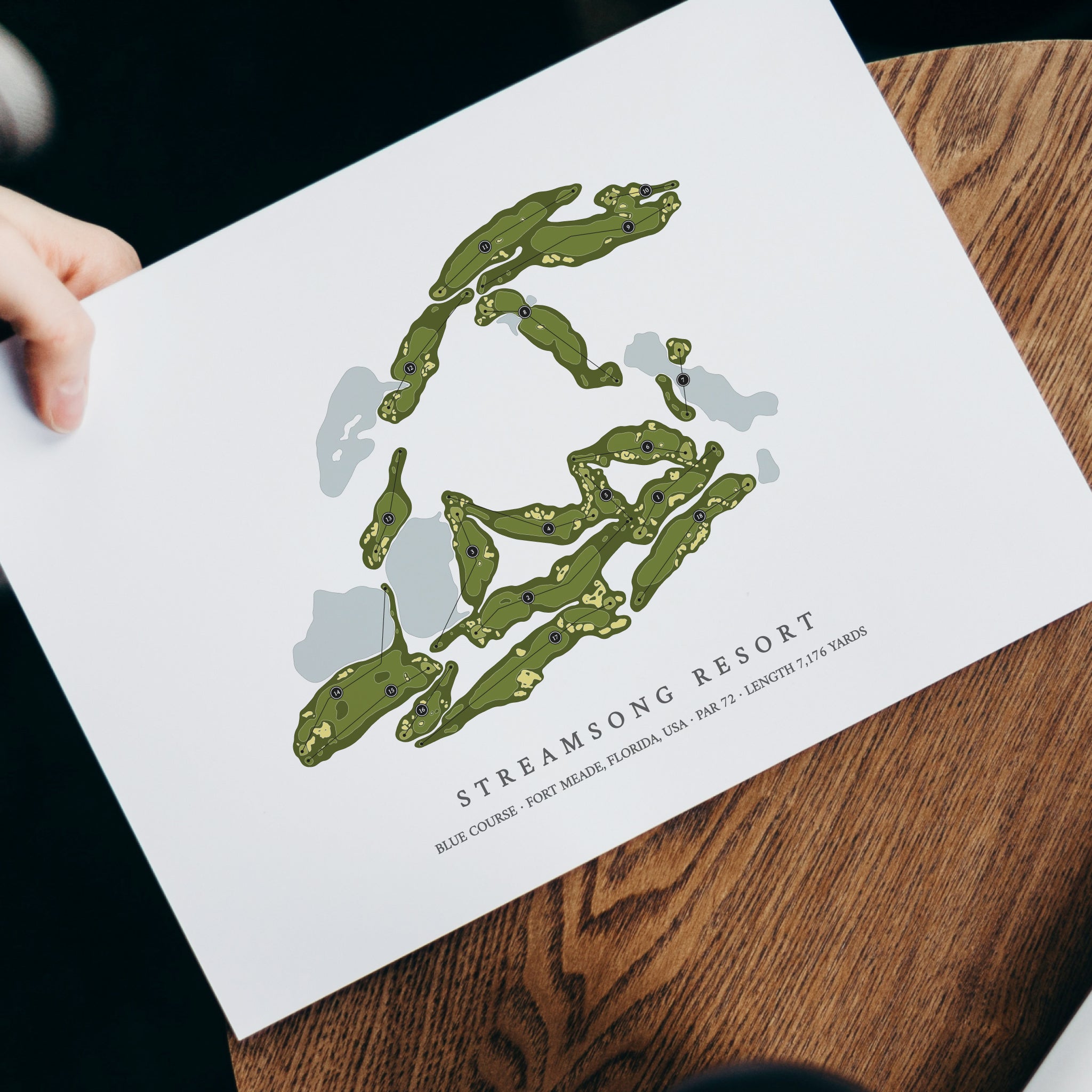 Streamsong Resort - Blue Course | Golf Course Map | With Laptop