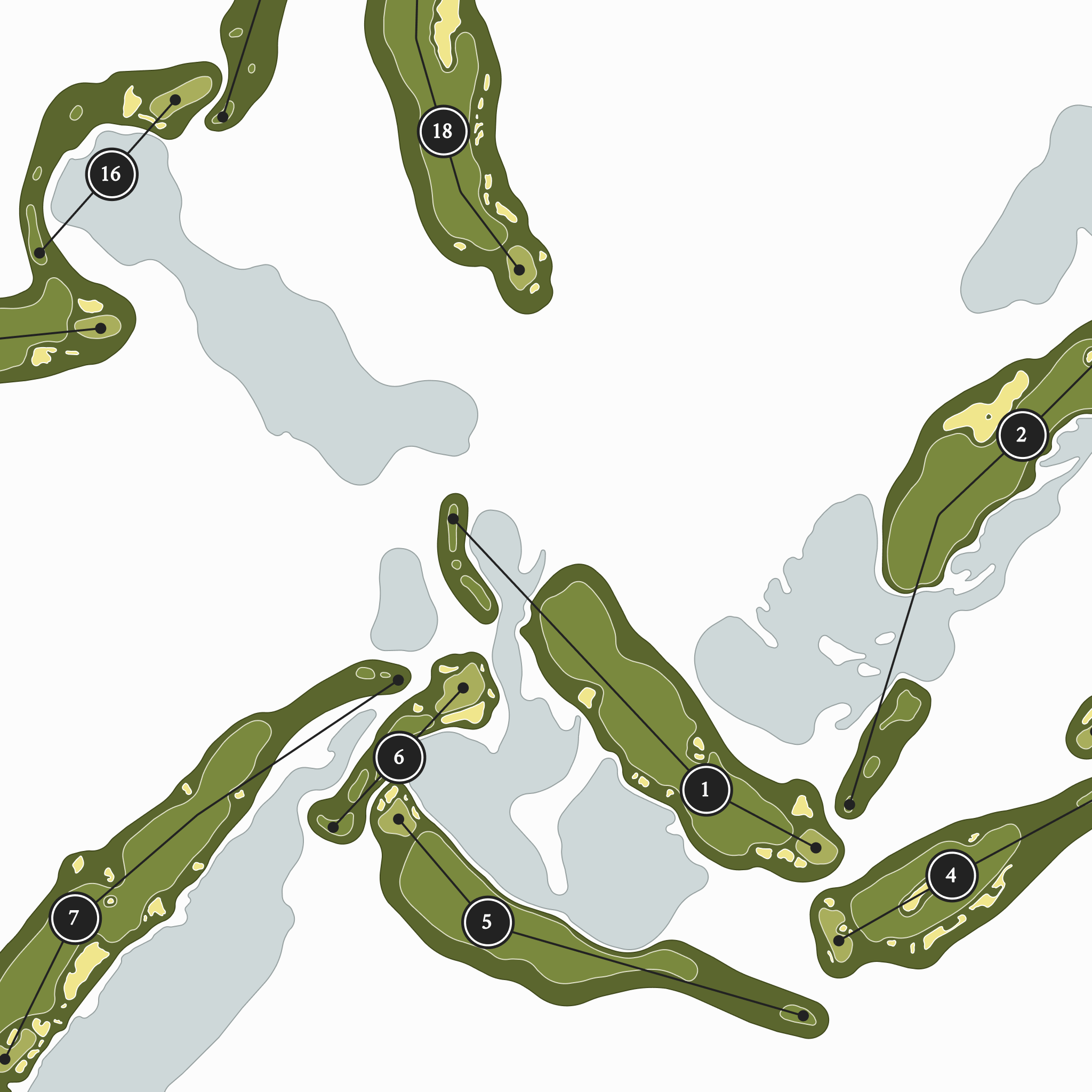 Streamsong Resort - Red Course | Golf Course Map | Close Up
