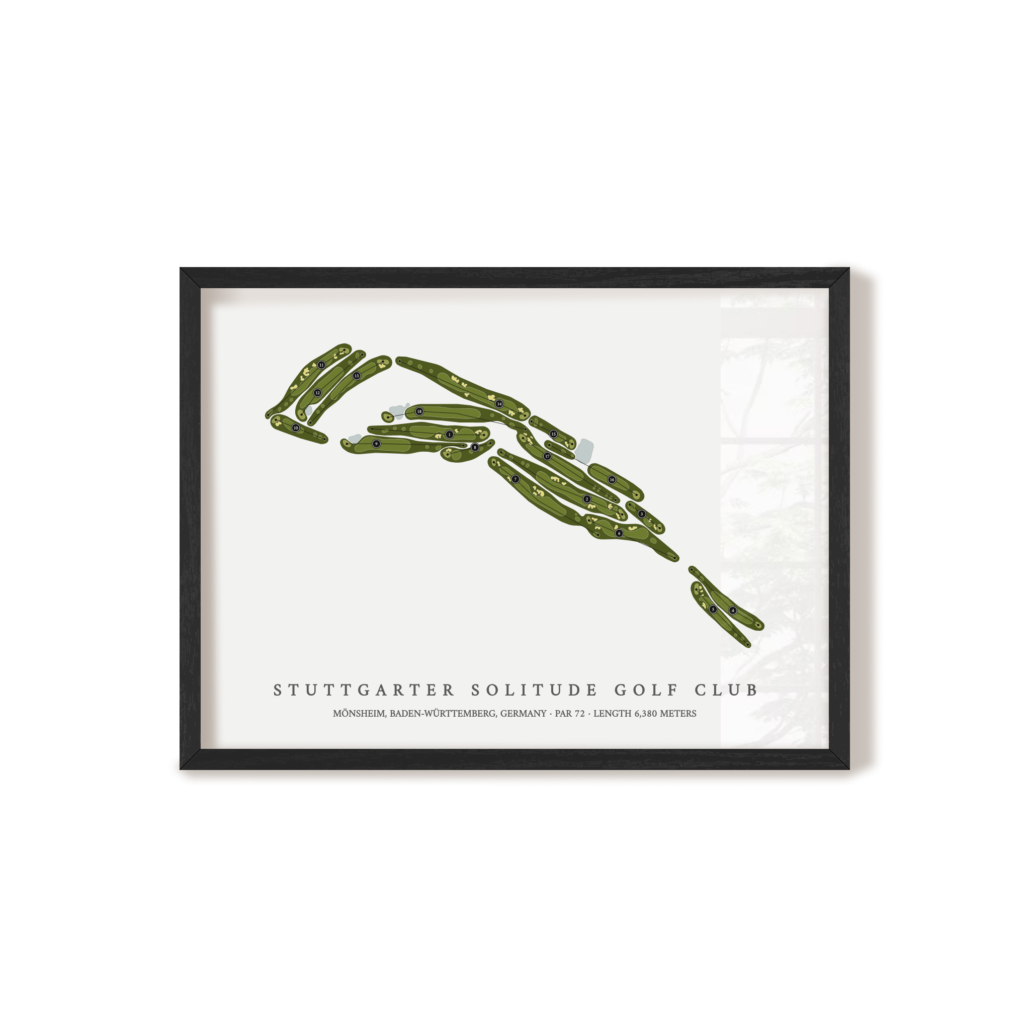 Stuttgarter Solitude Golf Club | Golf Course Map | Black Frame