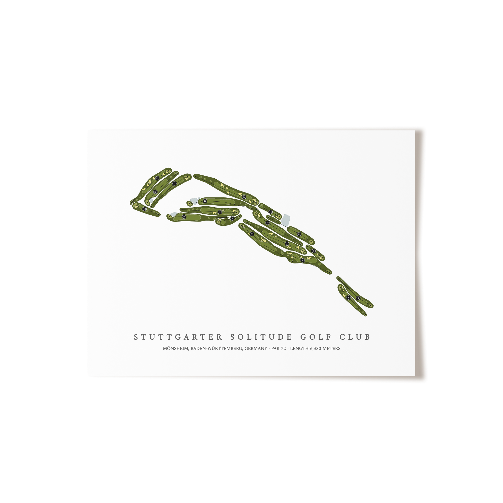 Stuttgarter Solitude Golf Club | Golf Course Map | Unframed