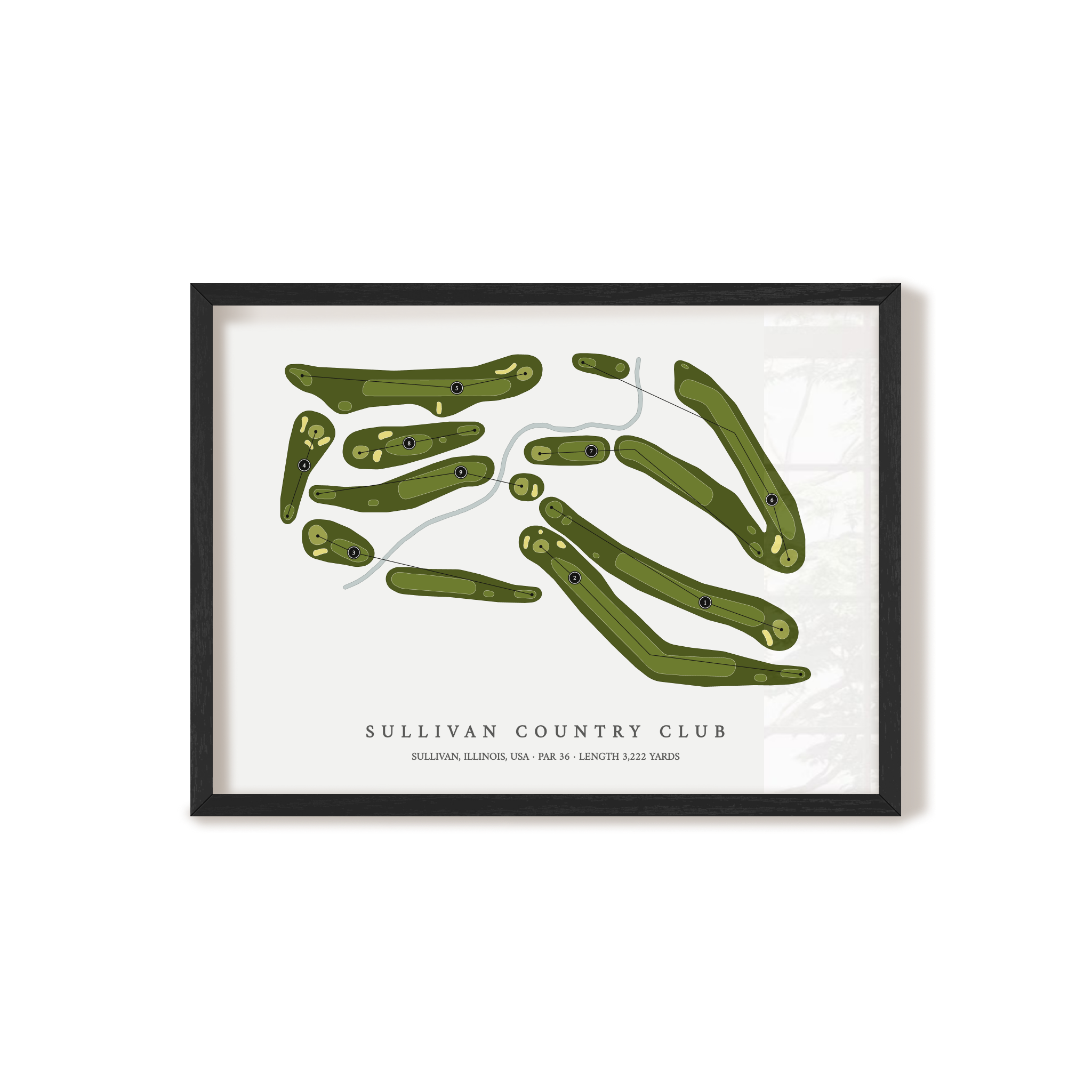 Sullivan Country Club | Golf Course Map | Black Frame