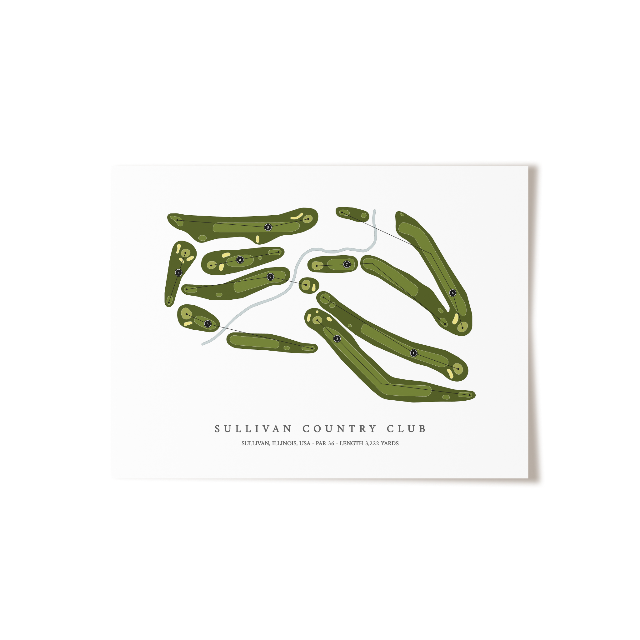 Sullivan Country Club | Golf Course Map | Unframed