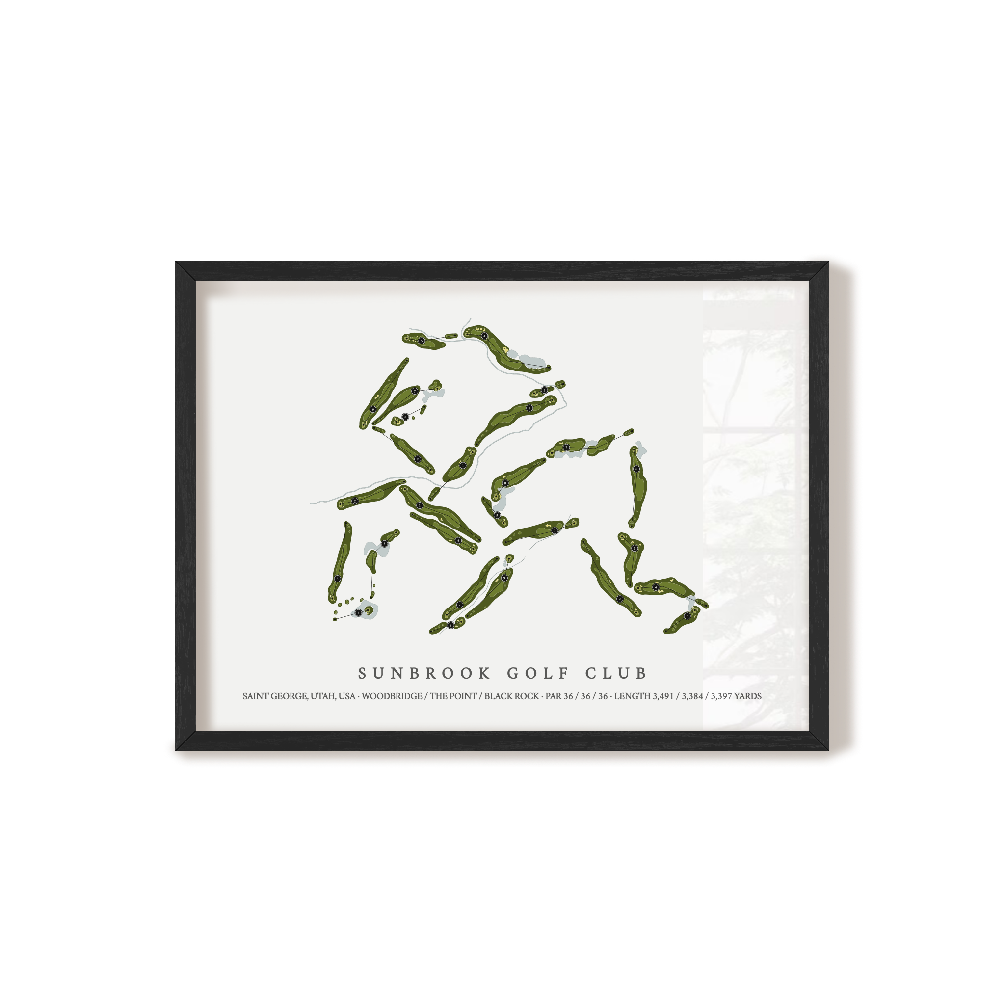 Sunbrook Golf Club | Golf Course Map | Black+Frame