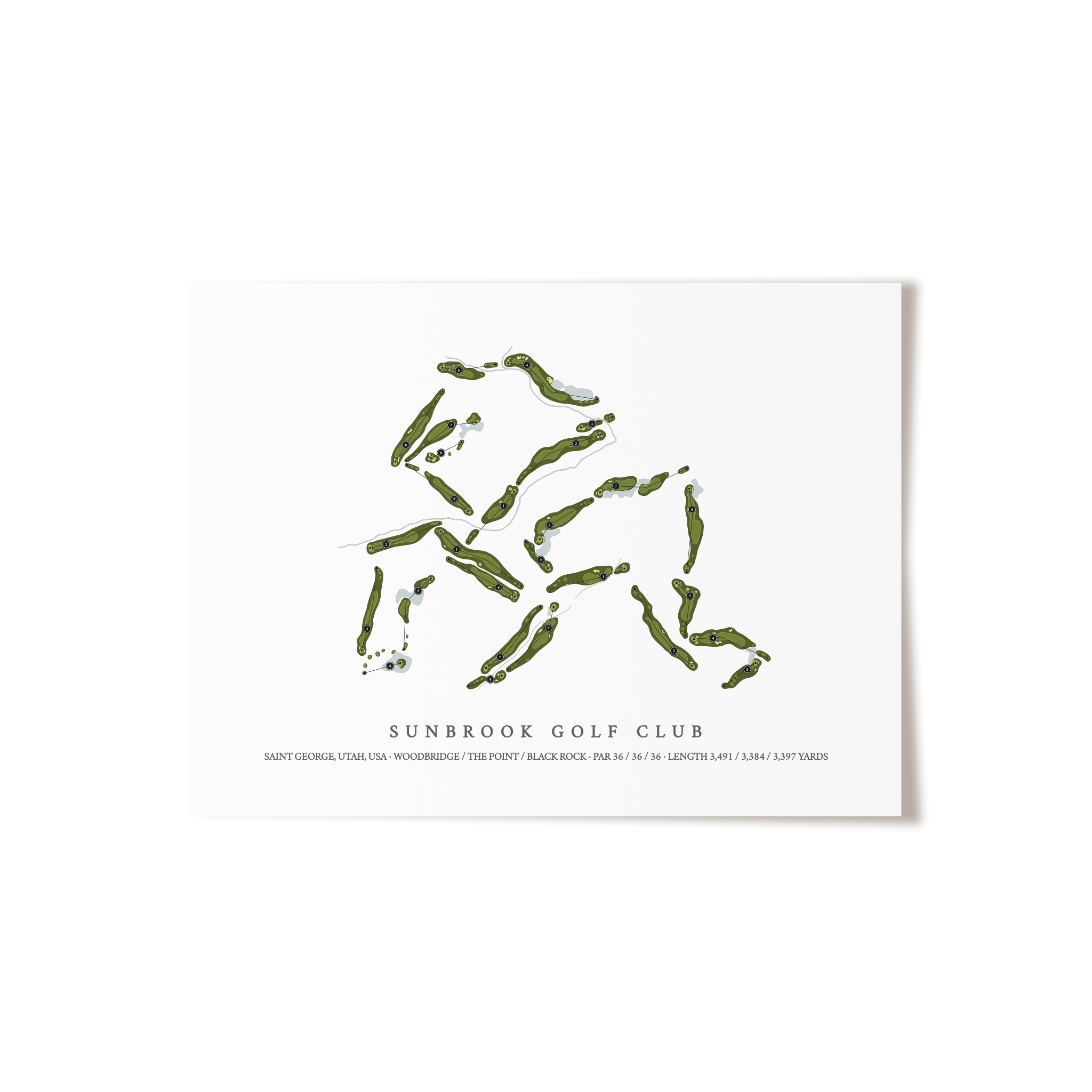 Sunbrook Golf Club | Golf Course Map | Unframed