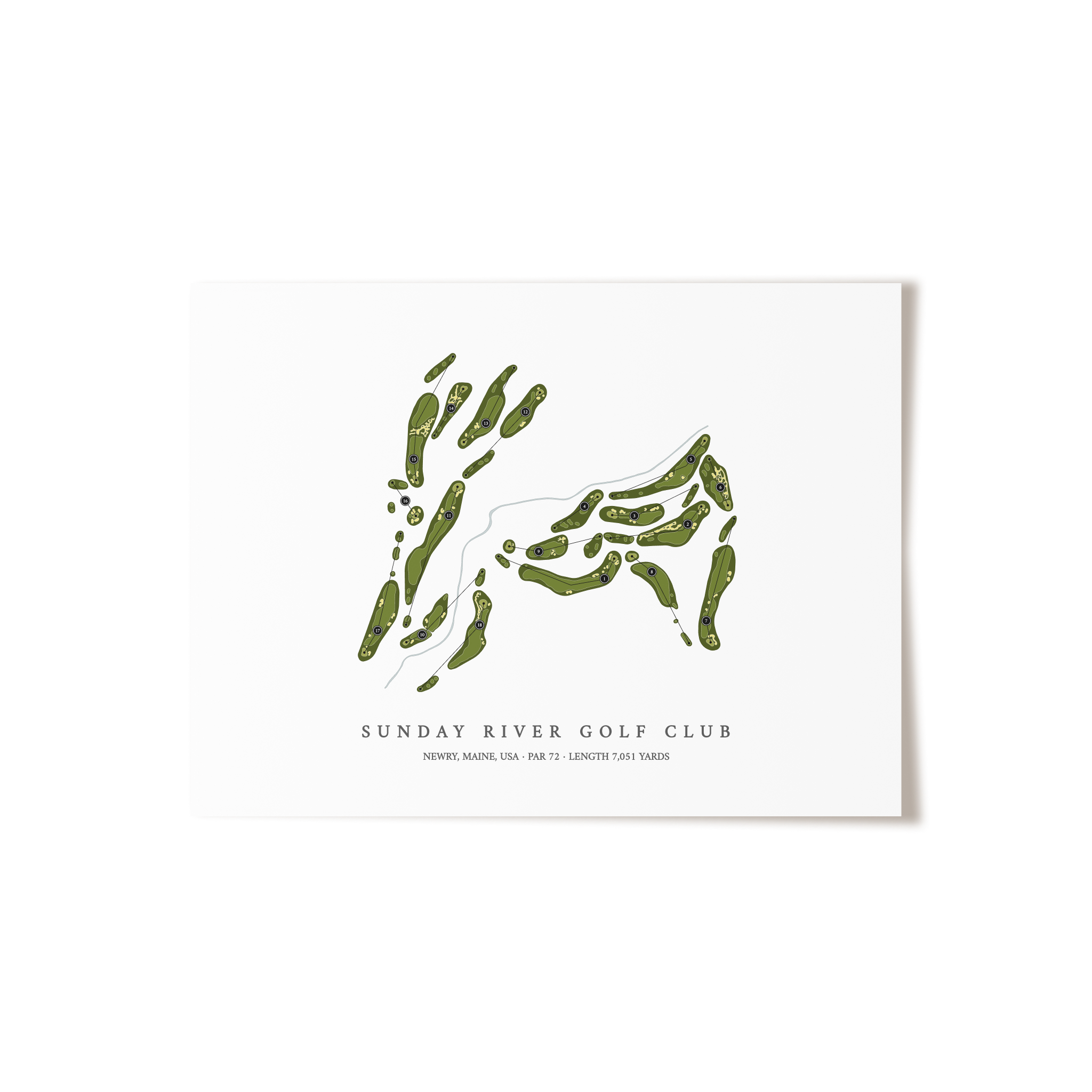 Sunday River Golf Club | Golf Course Map | Unframed