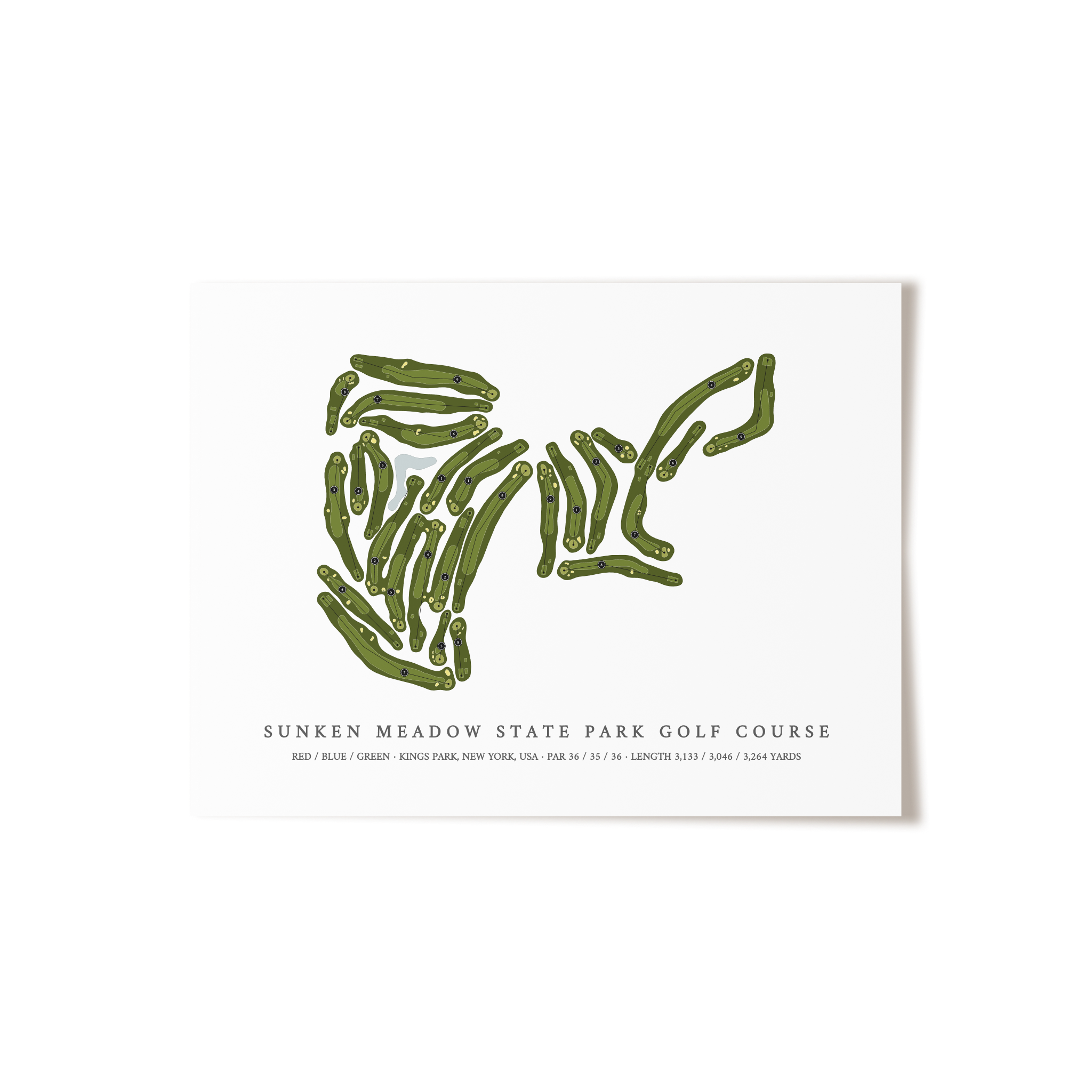 Sunken Meadow State Park Golf Course | Golf Course Map | Unframed