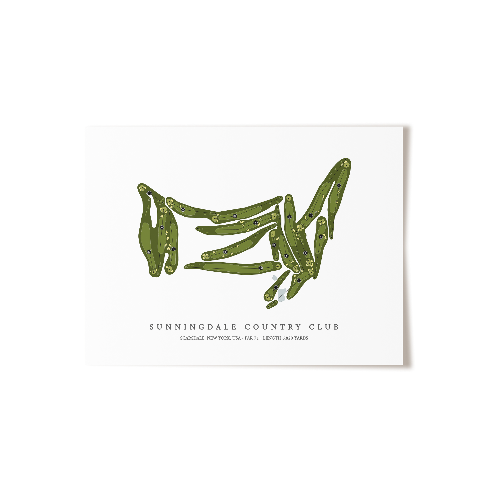 Sunningdale Country Club | Golf Course Map | Unframed