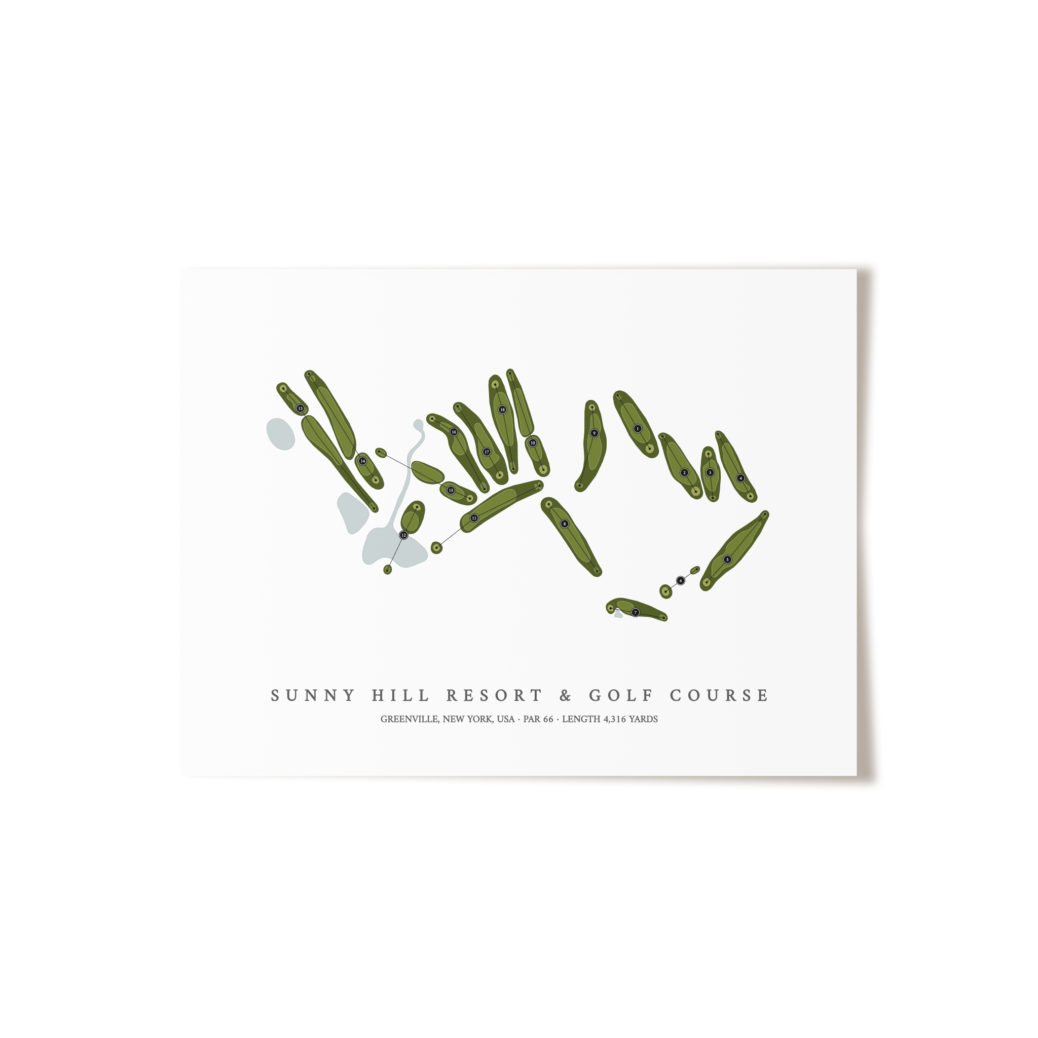 Sunny Hill Resort & Golf Course | Golf Course Map | Unframed
