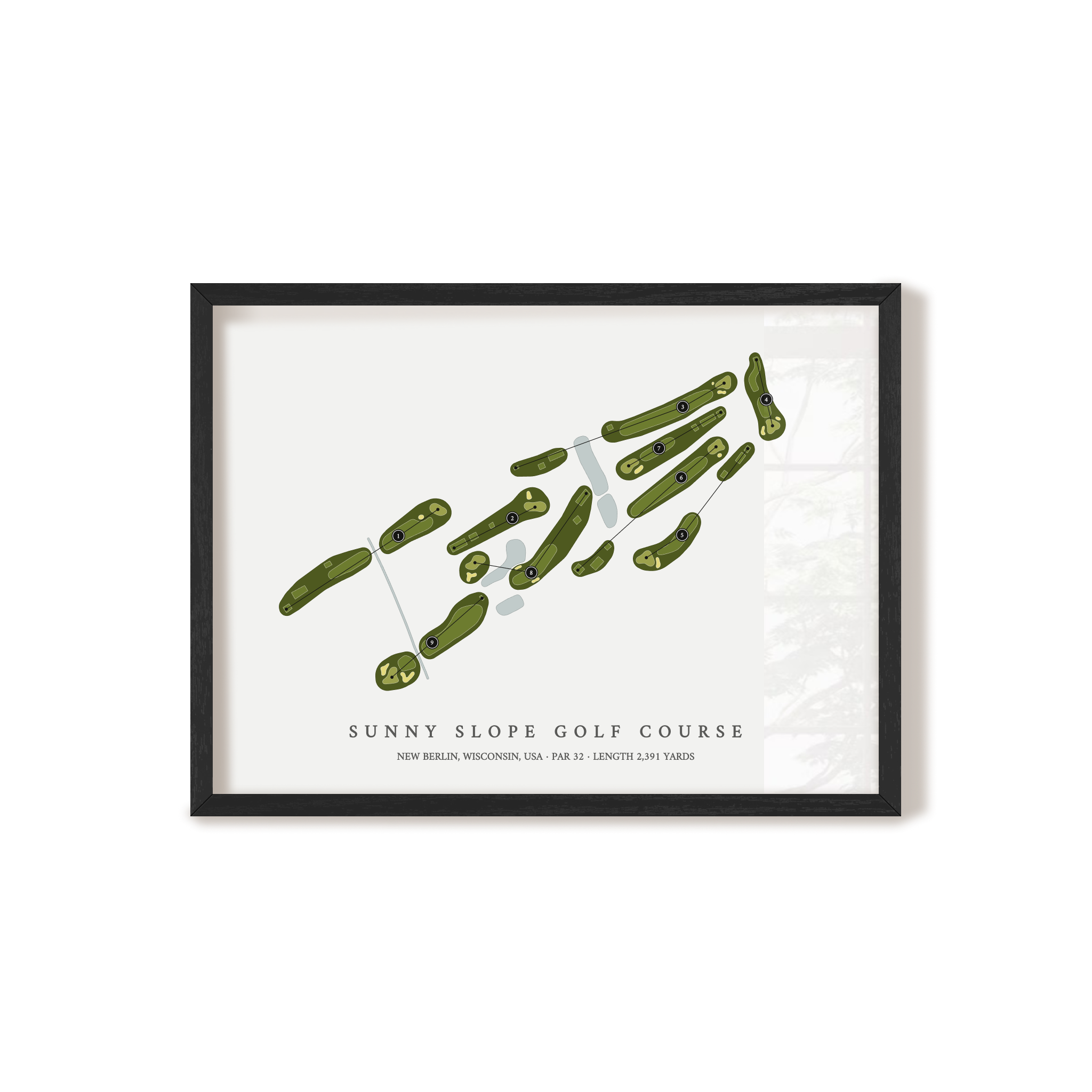 Sunny Slope Golf Course | Golf Course Map | Black Frame