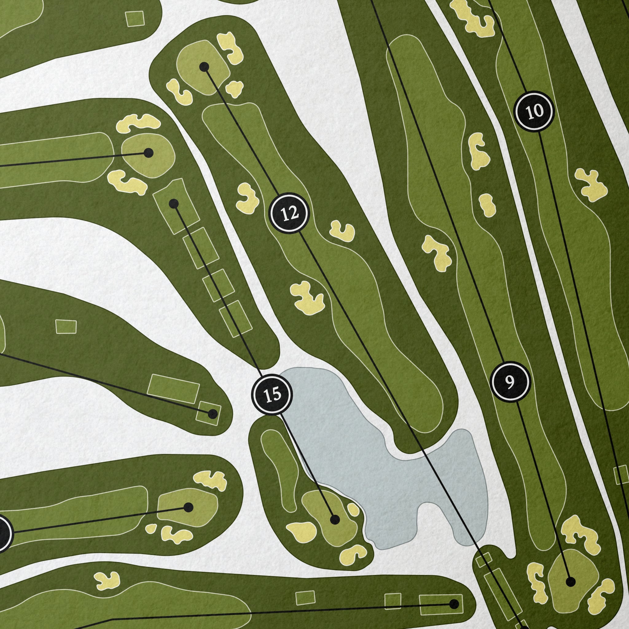 Sunset Ridge Country Club | Golf Course Print | Close Up
