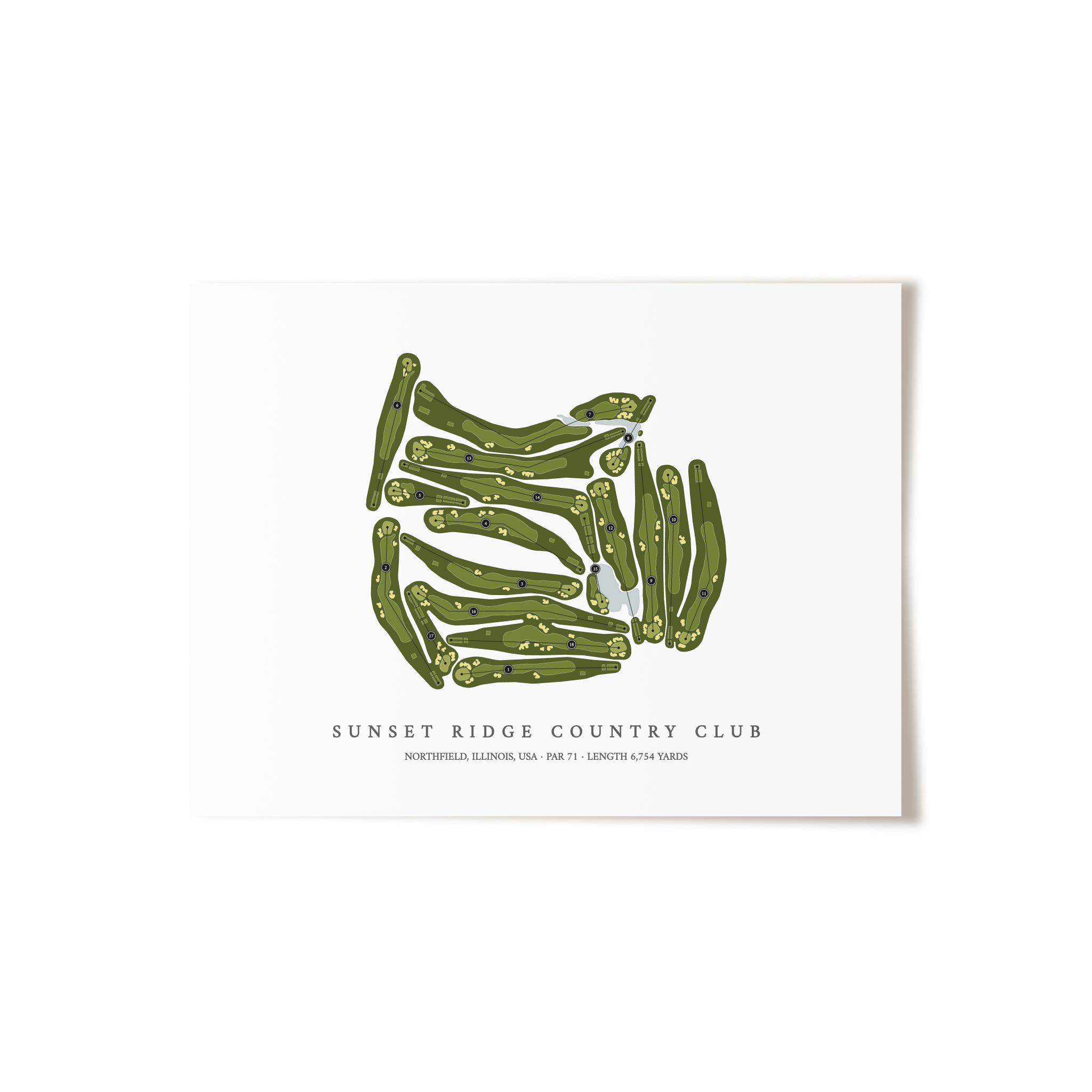 Sunset Ridge Country Club | Golf Course Print | Unframed