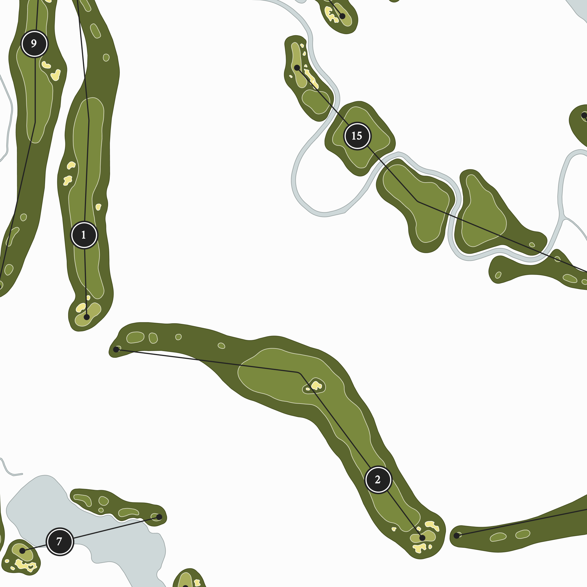 Sycamore Hills Golf Club | Heritage Style Golf Course Print | Close Up