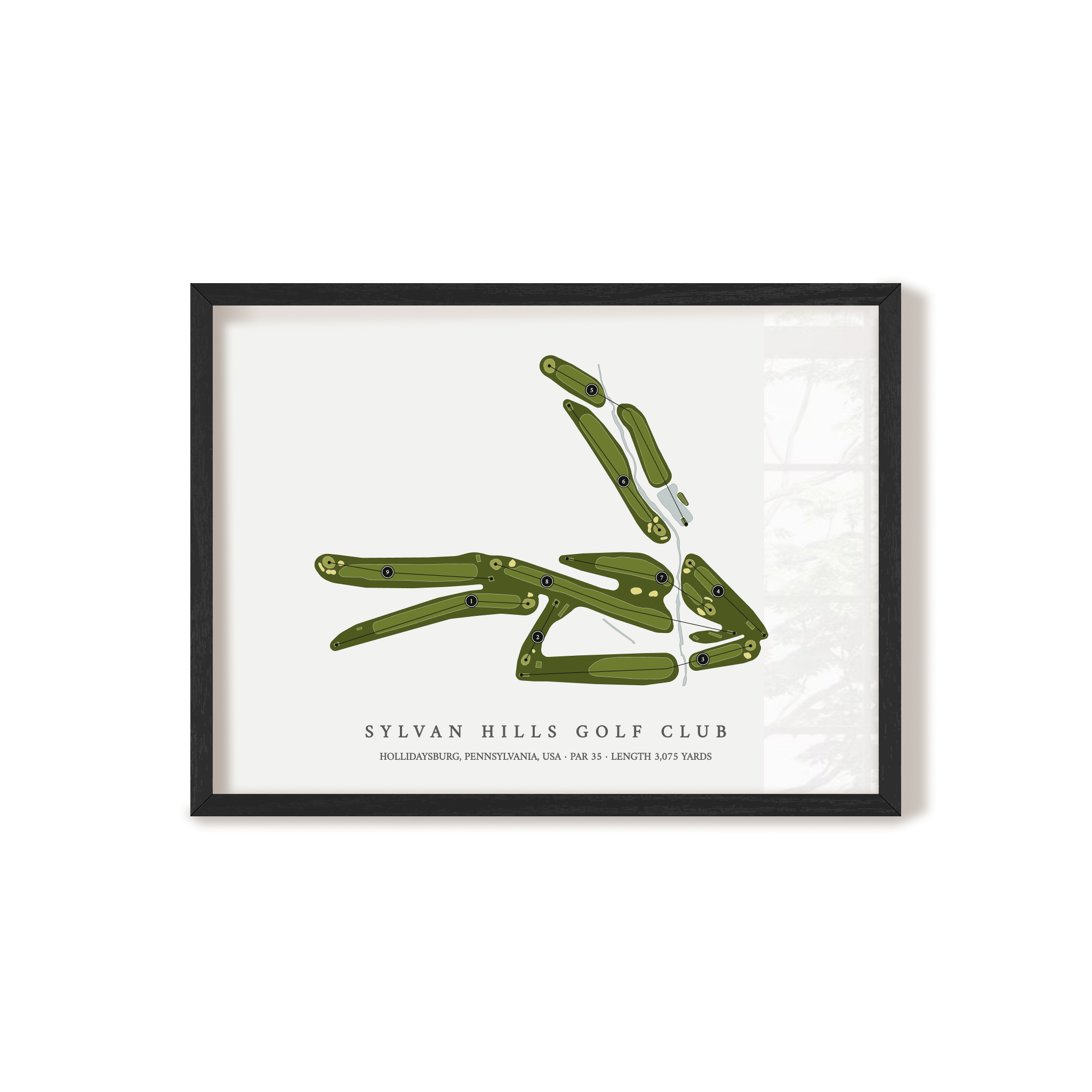 Sylvan Hills Golf Club | Golf Course Print | Black Frame