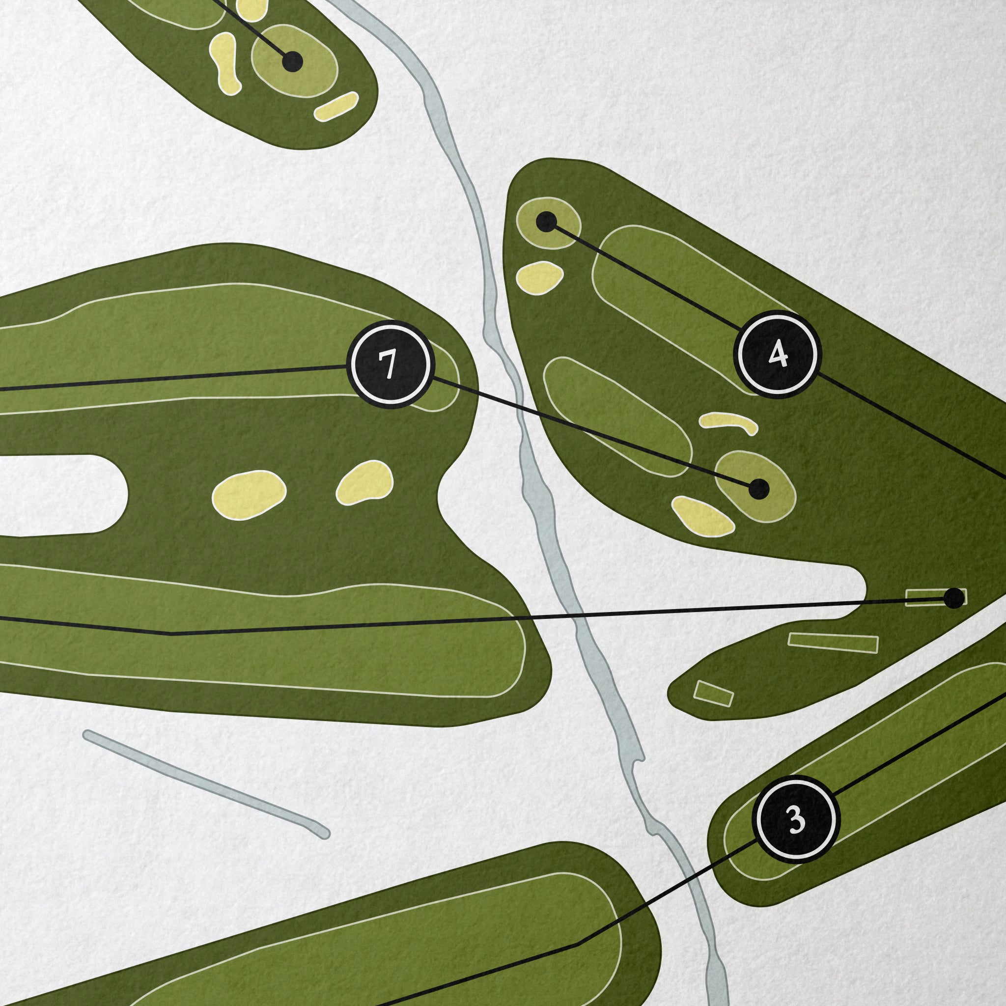 Sylvan Hills Golf Club | Golf Course Print | Close Up