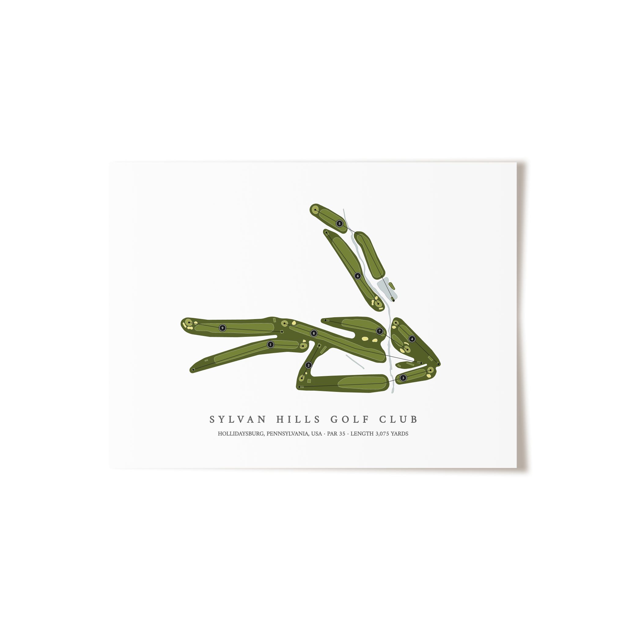 Sylvan Hills Golf Club | Golf Course Print | Unframed