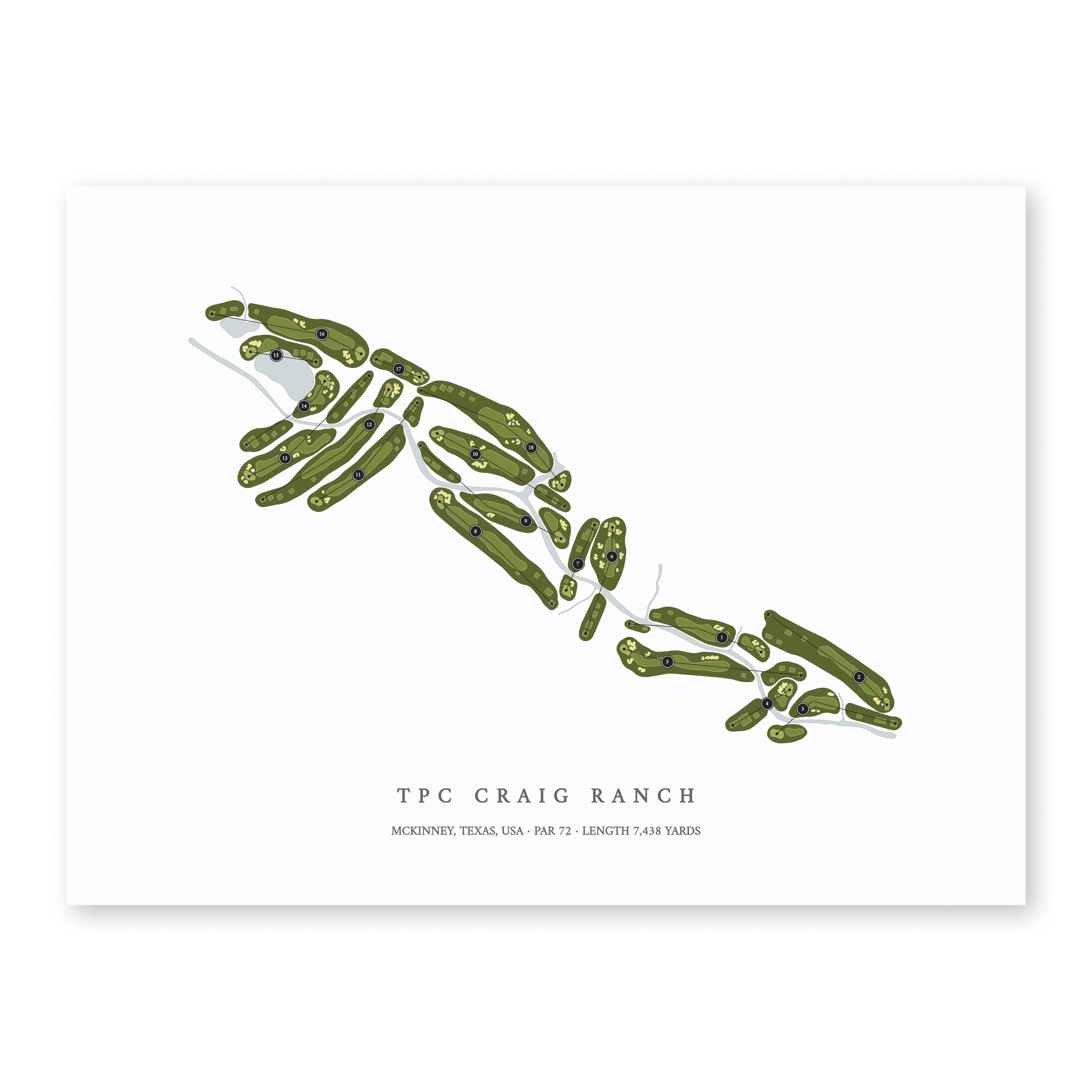 TPC Craig Ranch | Golf Course Map | Unframed