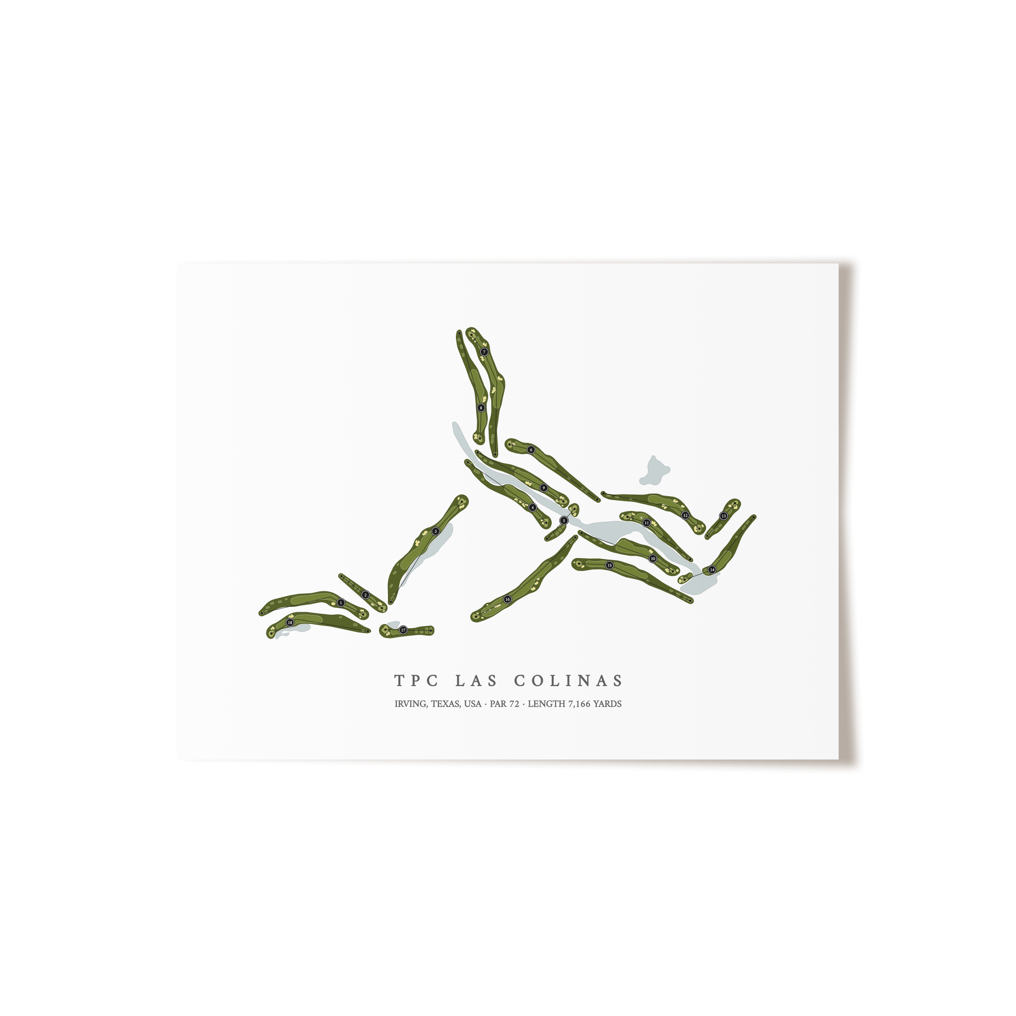 TPC Las Colinas | Golf Course Map | Unframed