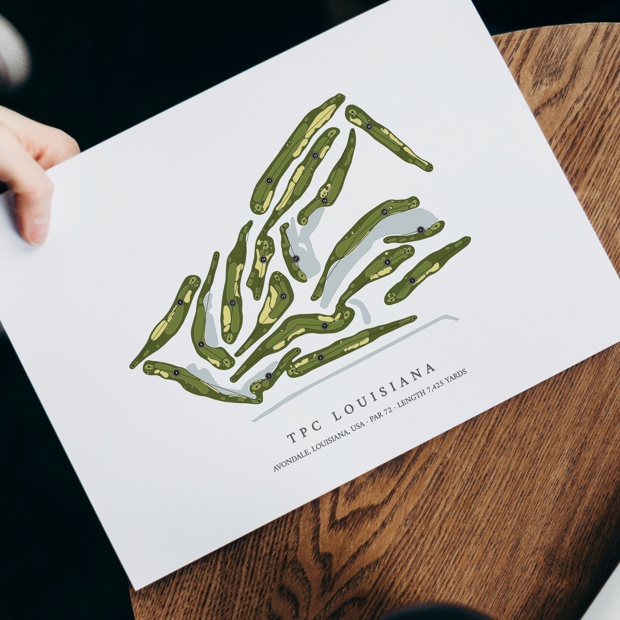 TPC Louisiana | Golf Course Map | With Laptop