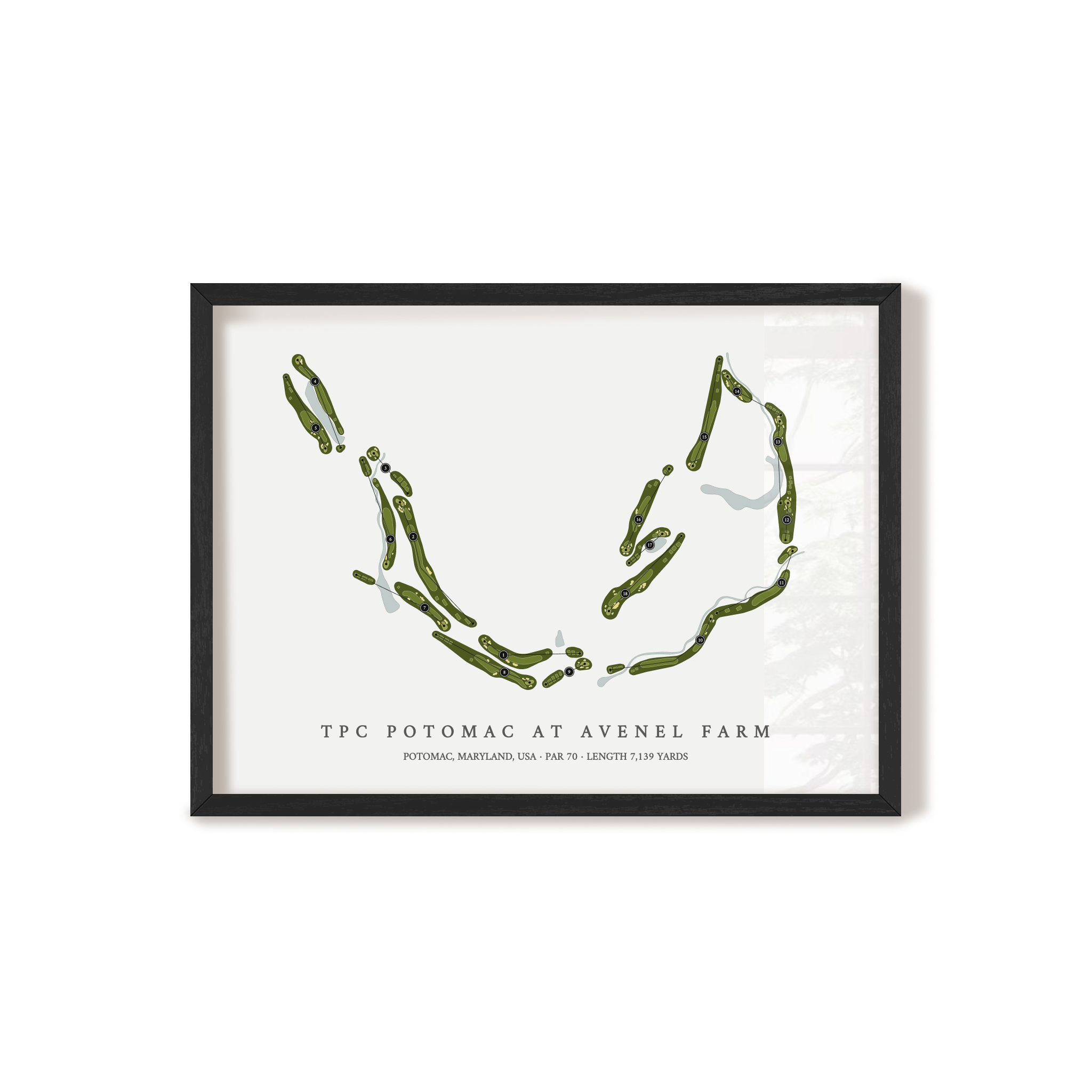 TPC Potomac at Avenel Farm | Golf Course Print | Black Frame