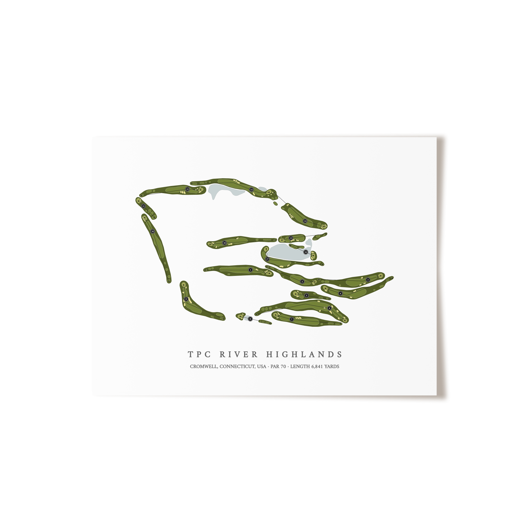 TPC River Highlands | Golf Course Map | Unframed