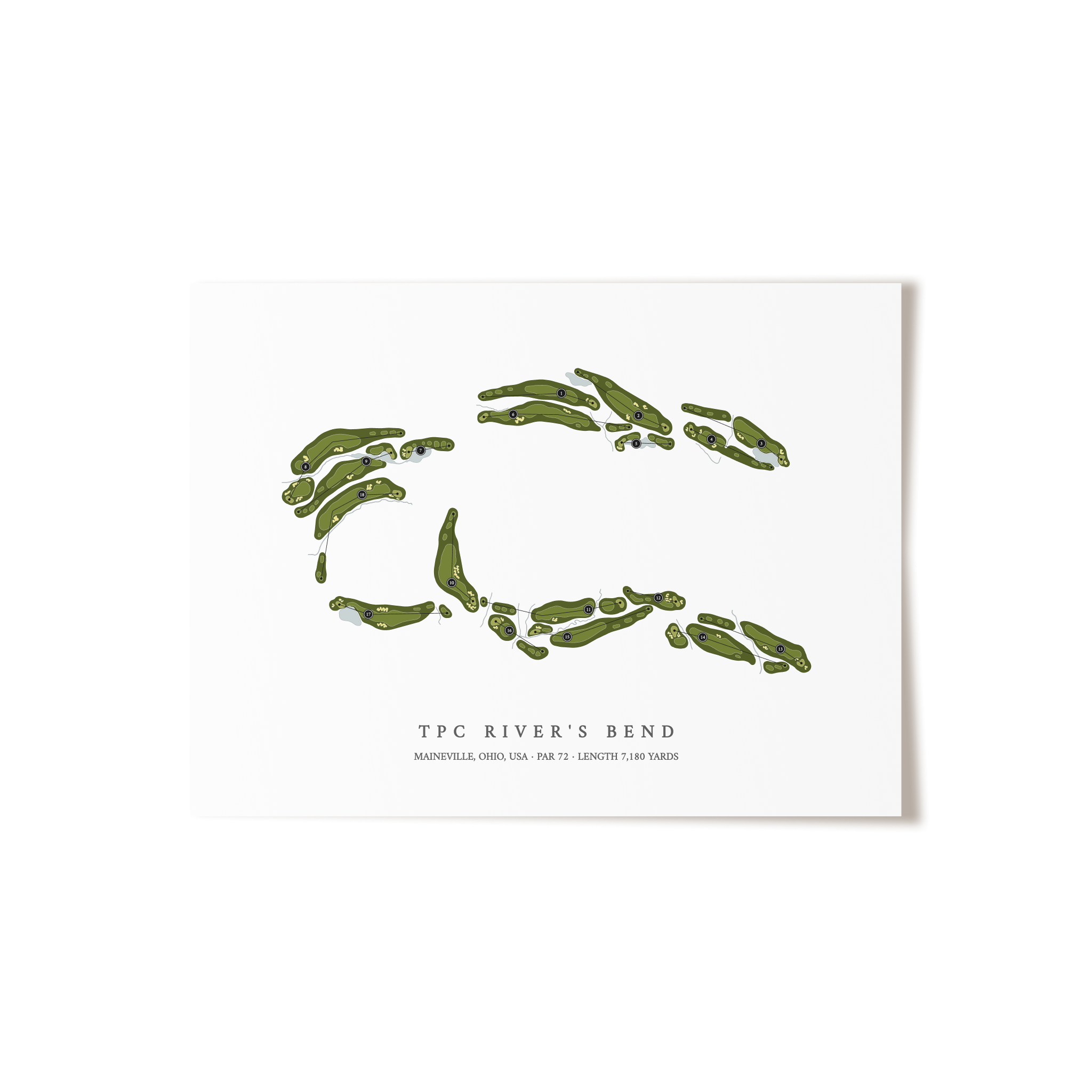 TPC River's Bend | Golf Course Map | Unframed