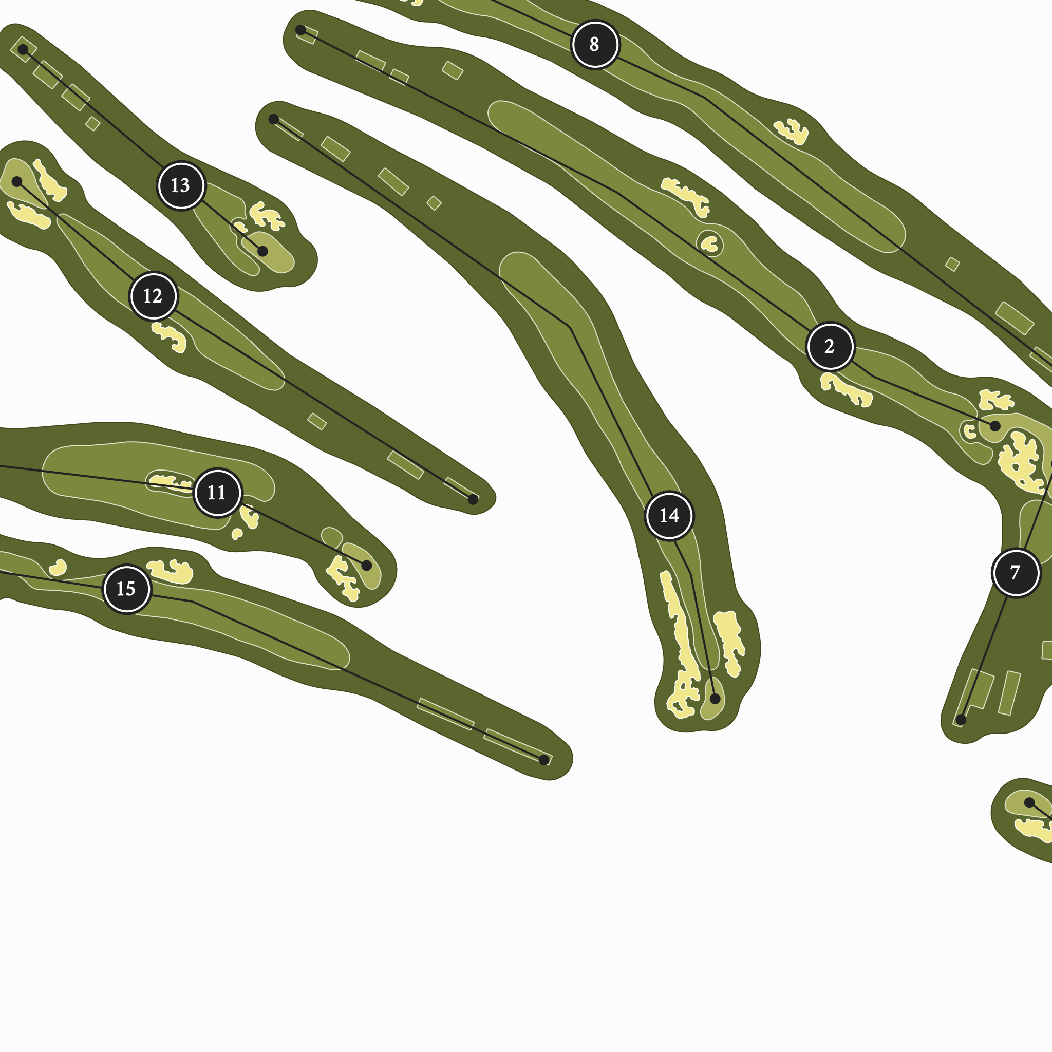 TPC San Antonio - Oaks Course | Golf Course Print | Close Up
