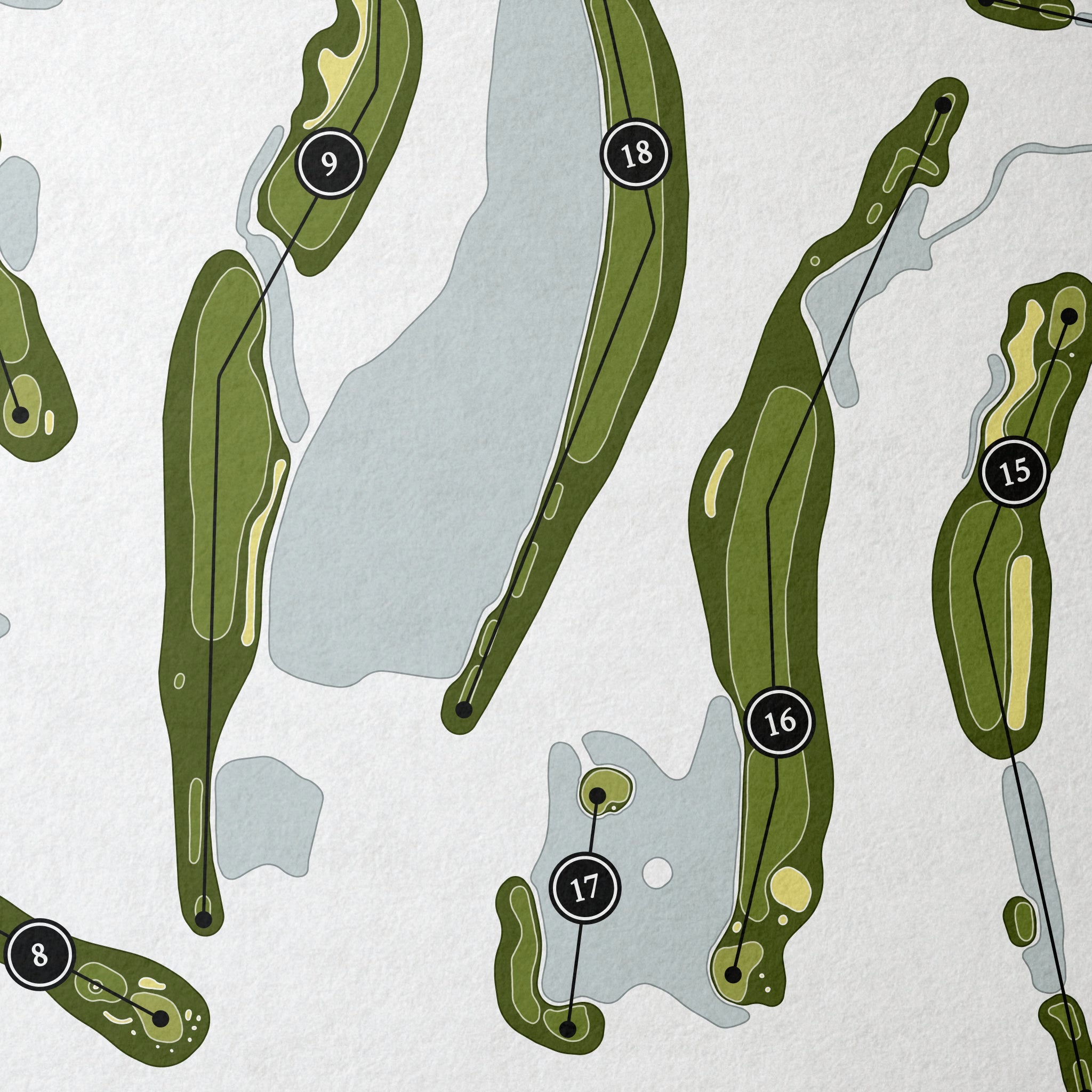 TPC Sawgrass - The Players Stadium Course | Golf Course Print | Close Up