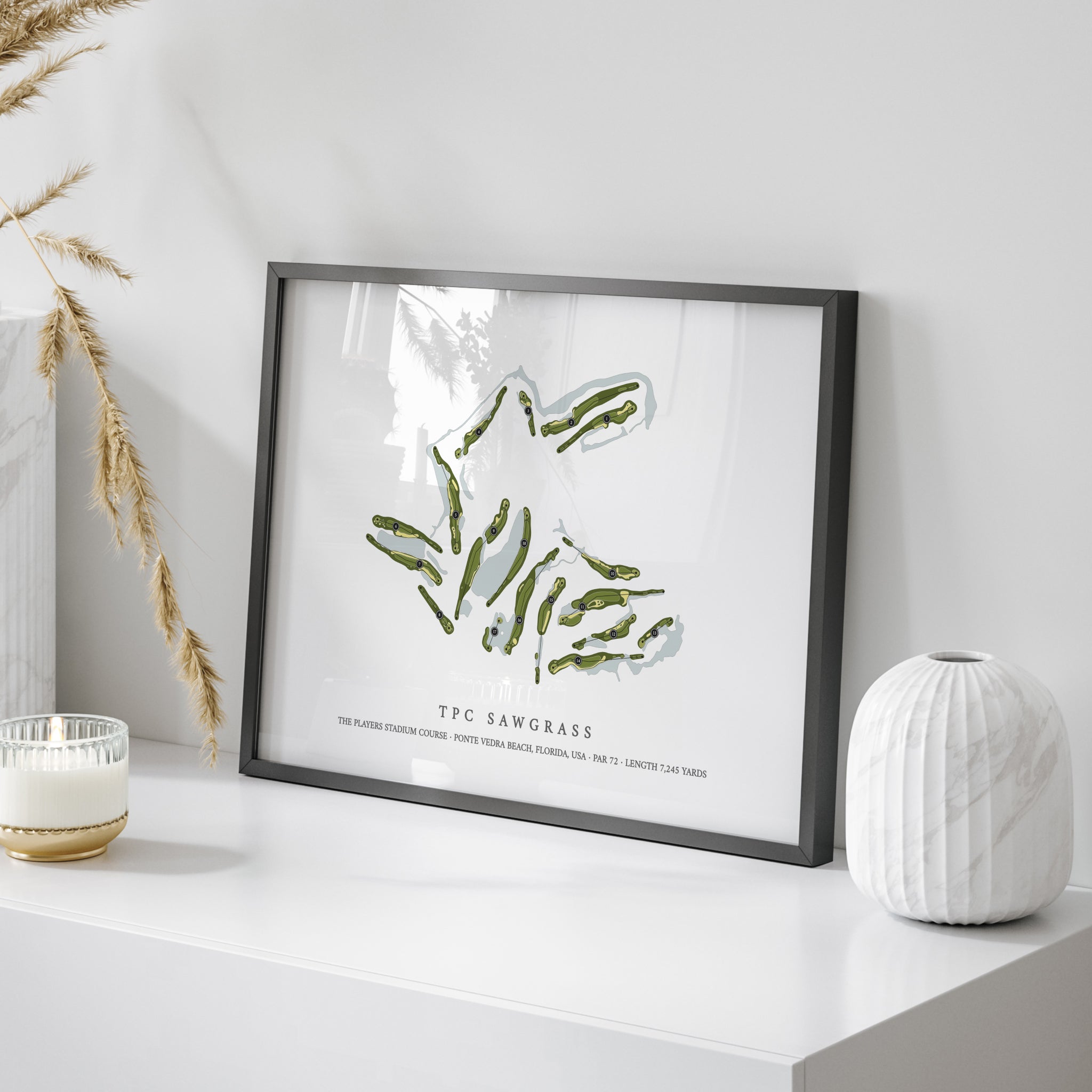 TPC Sawgrass - The Players Stadium Course | Golf Course Print | On Table