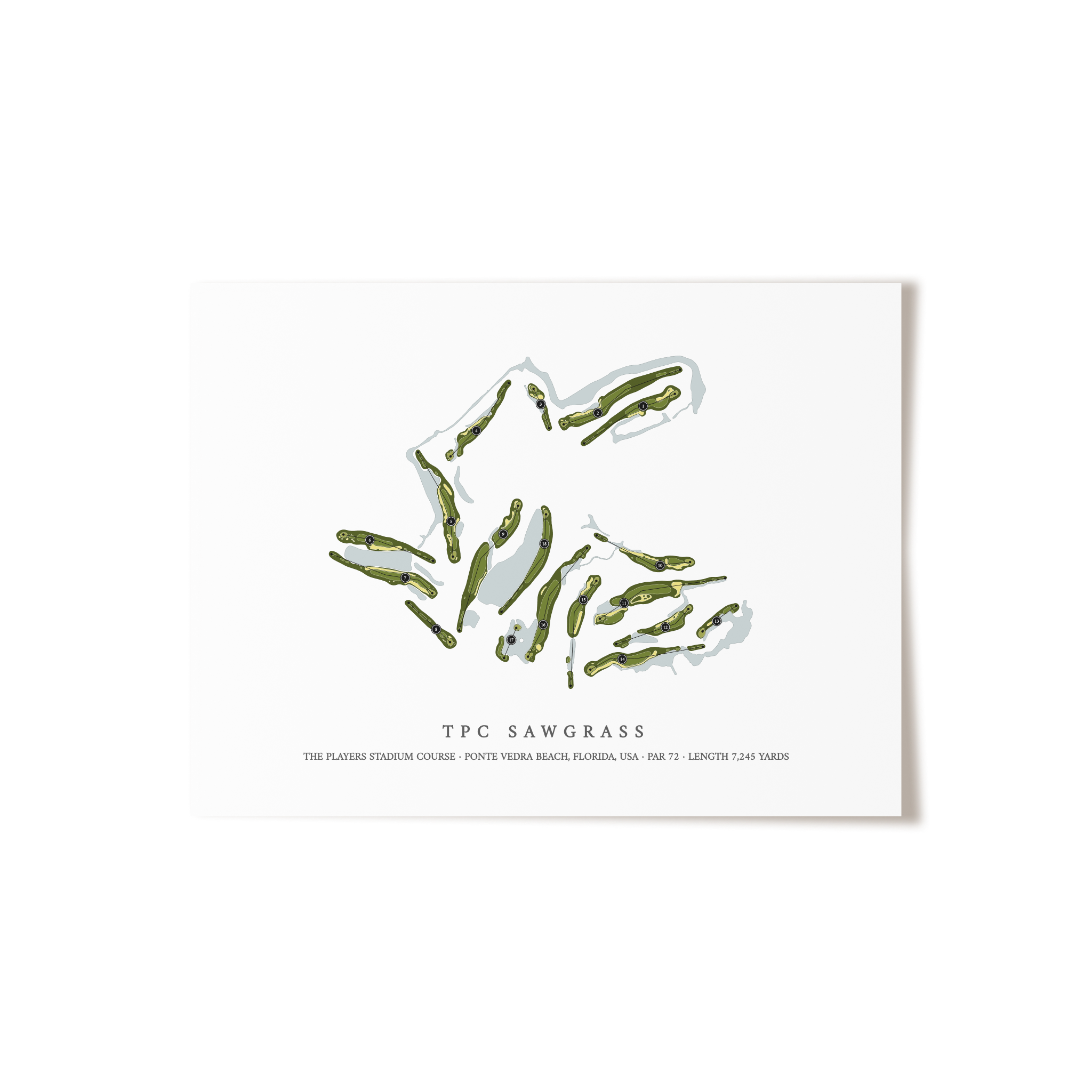 TPC Sawgrass - The Players Stadium Course | Golf Course Print | Unframed