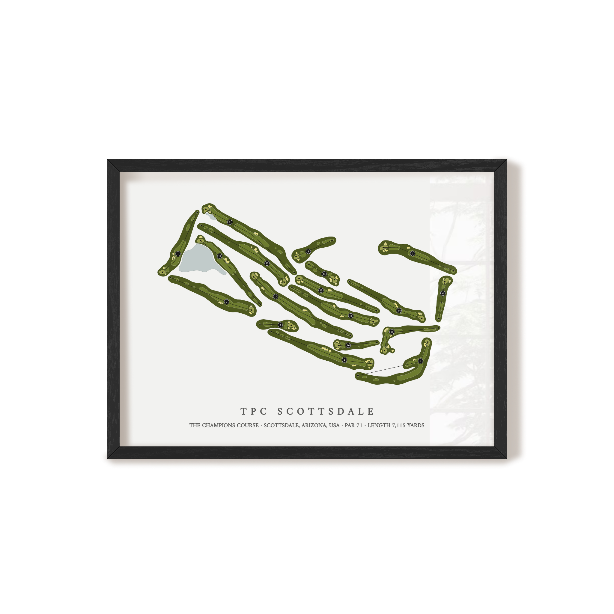 TPC Scottsdale - The Champions Course | Golf Course Print | Black Frame