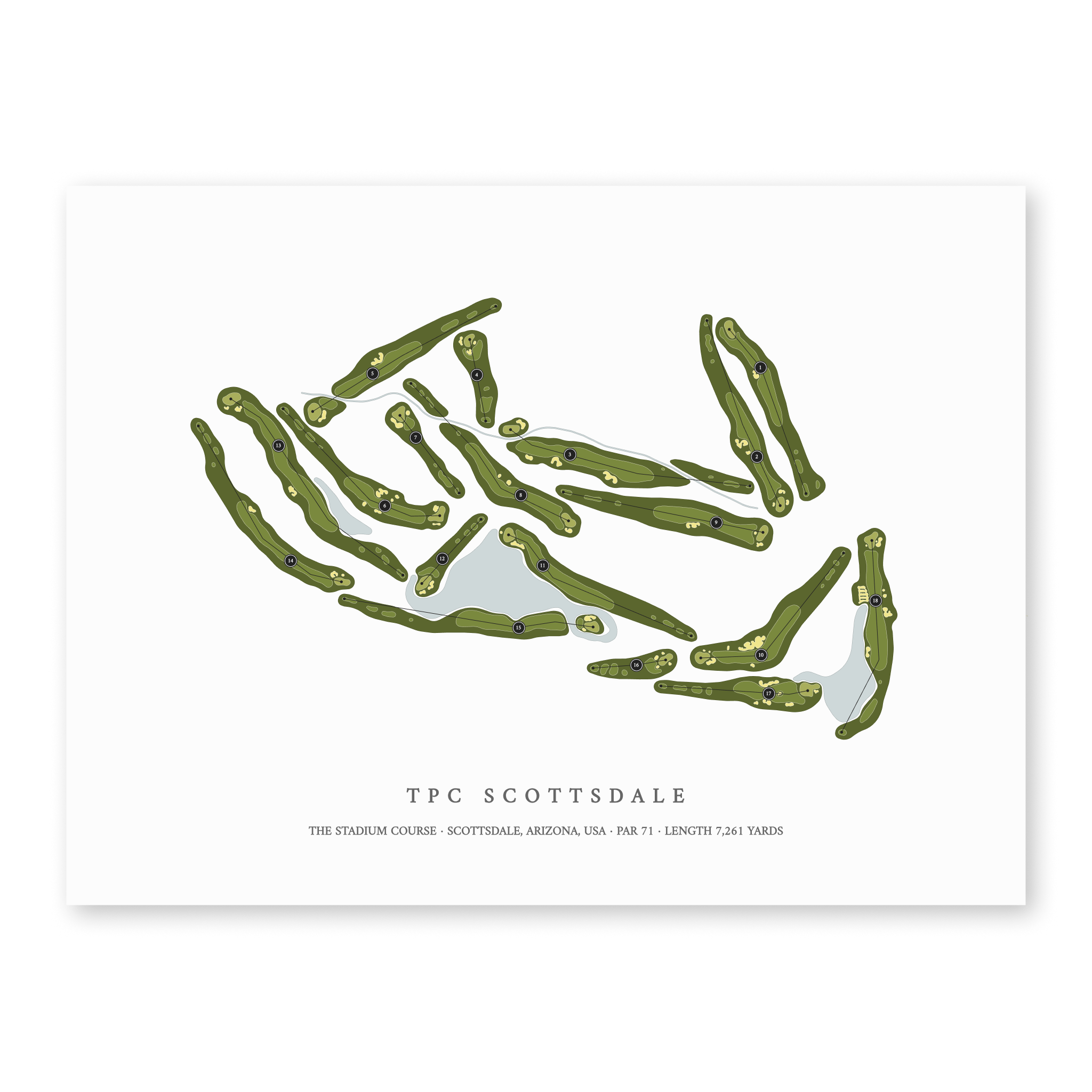 TPC Scottsdale - The Stadium Course | Golf Course Print | Unframed