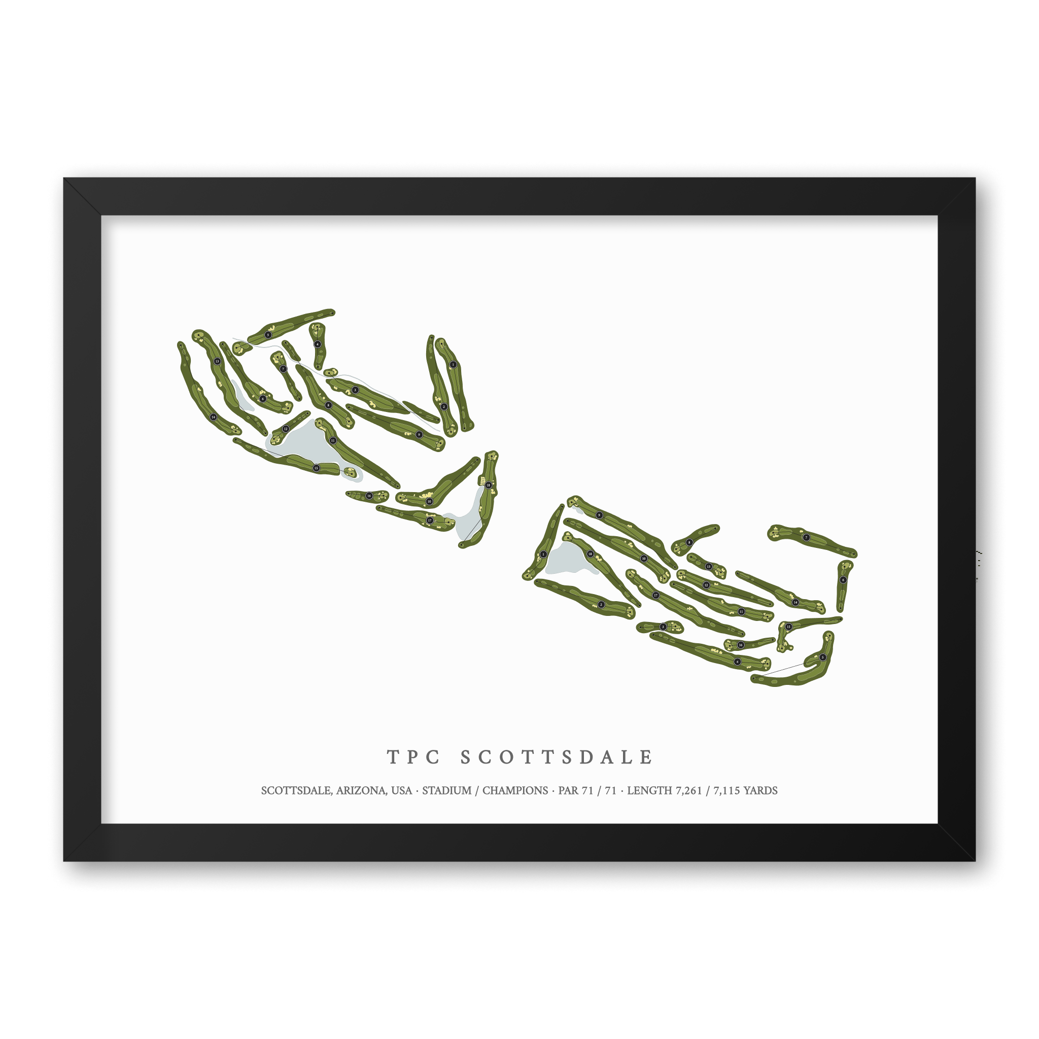 TPC Scottsdale | Golf Course Print | Black Frame