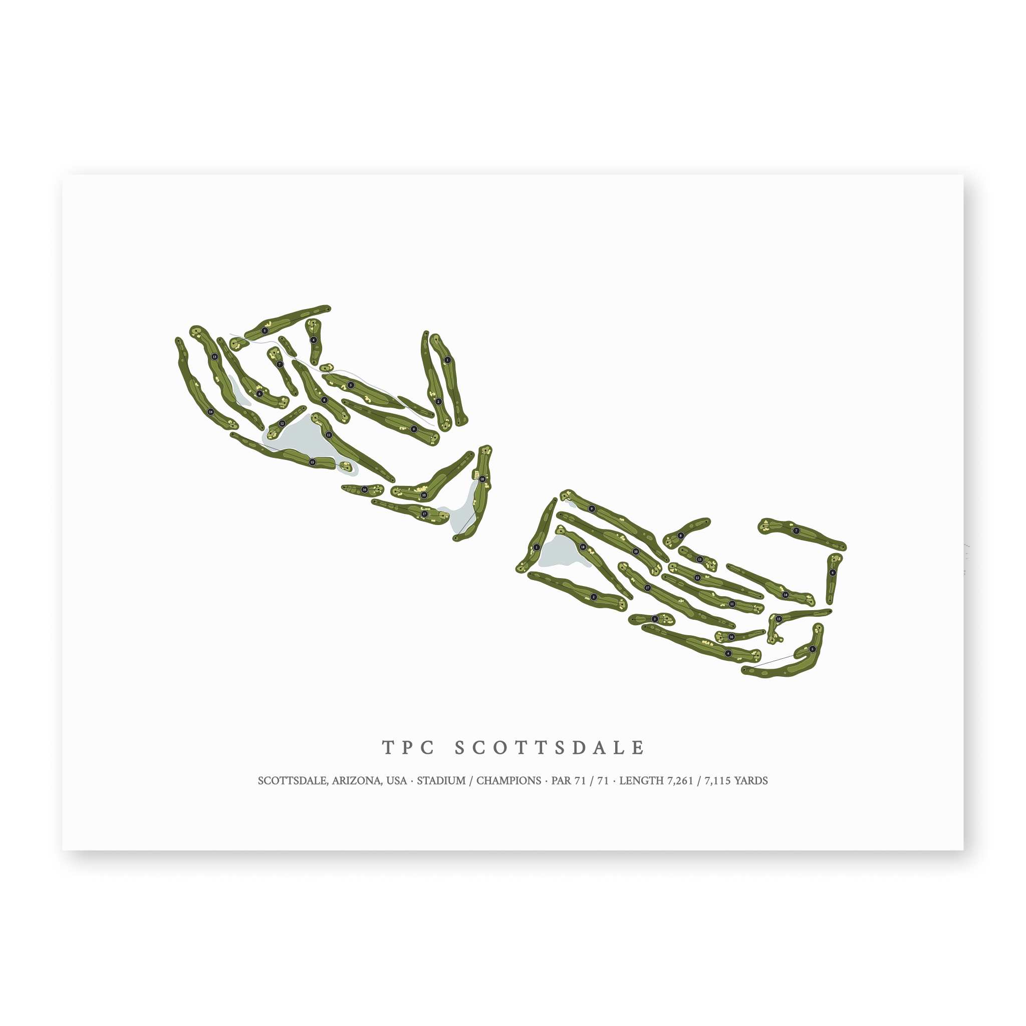 TPC Scottsdale | Golf Course Print | Unframed