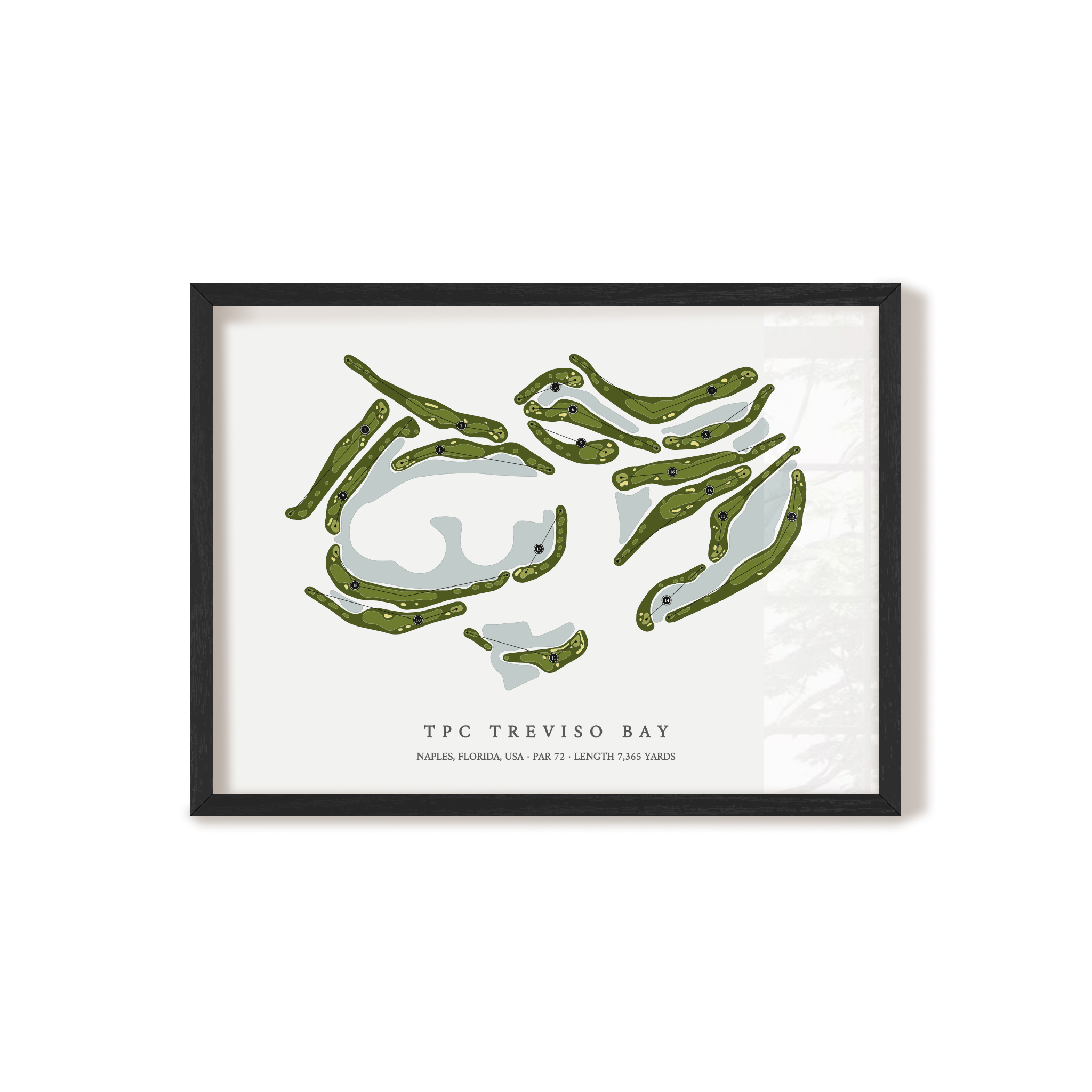 TPC Treviso Bay | Golf Course Map | Black Frame