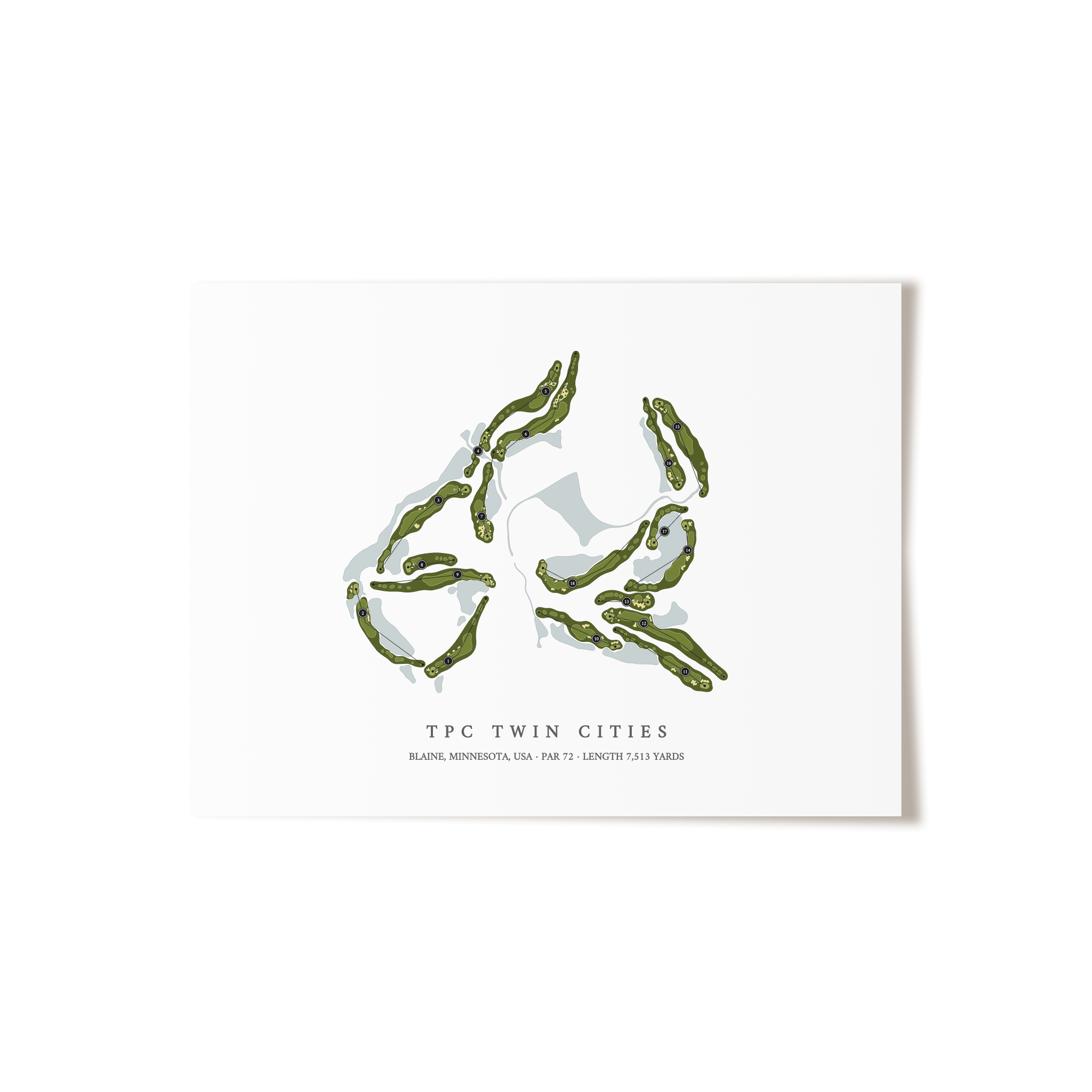 TPC Twin Cities | Golf Course Map | Unframed