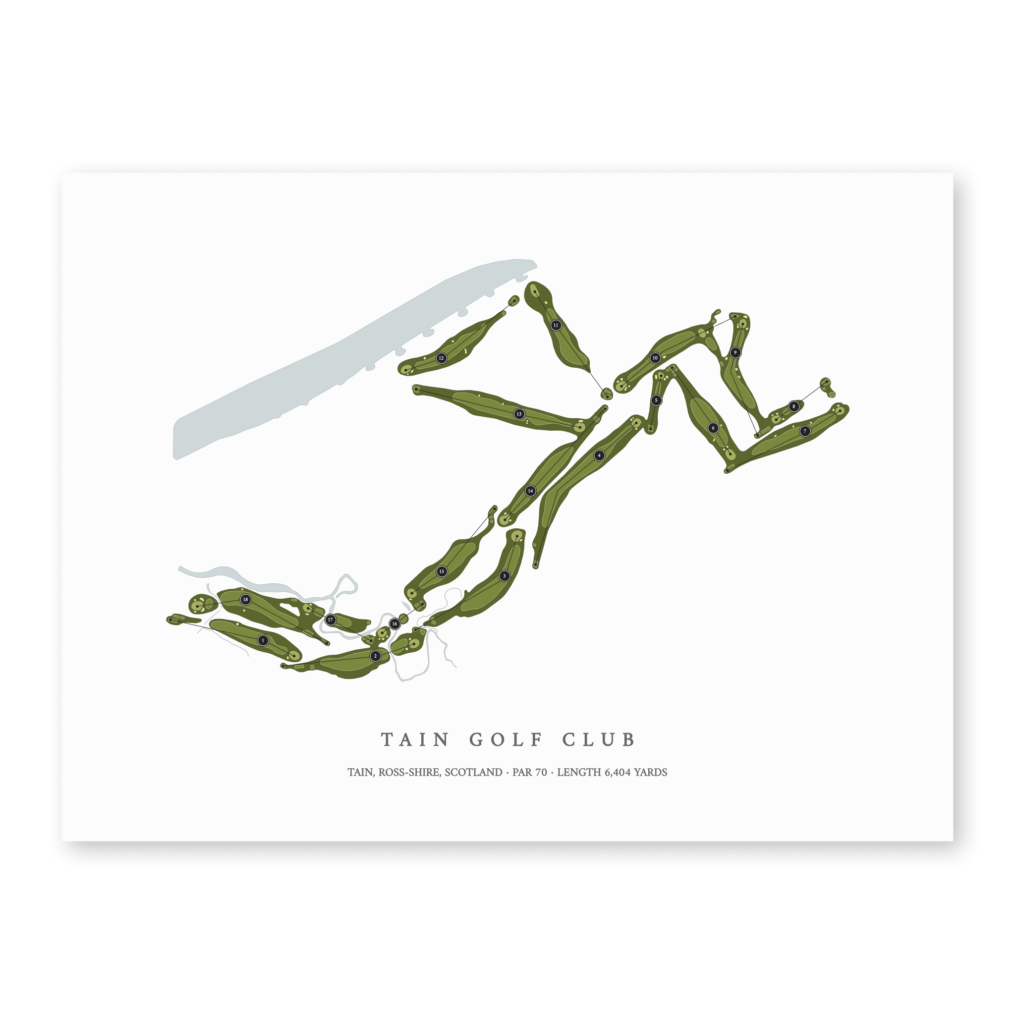 Tain Golf Club | Golf Course Map | Unframed